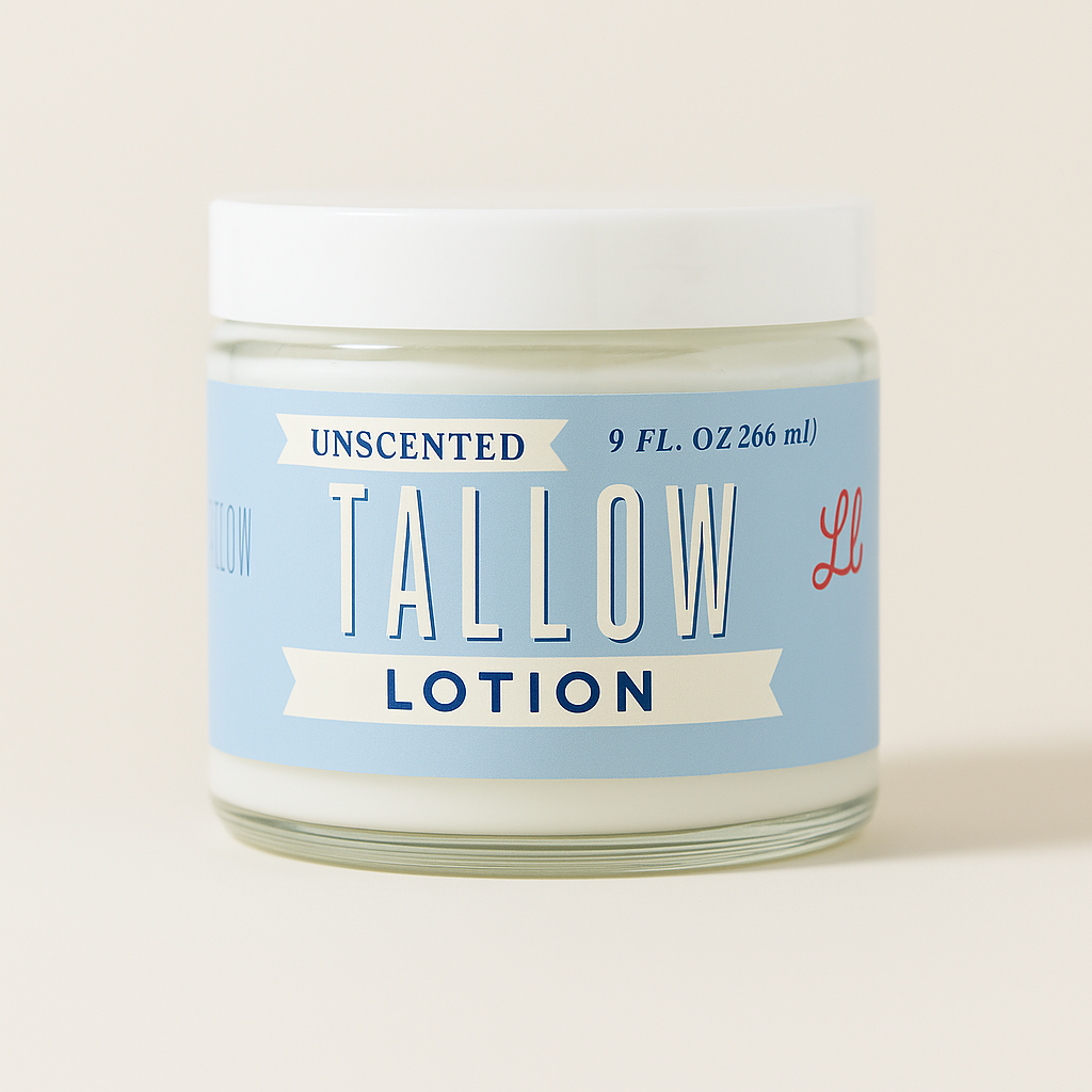Unscented Tallow Lotion – Pure, Preservative-Free One Ingredient Moisturizer by Lady May Tallow Lady May Tallow