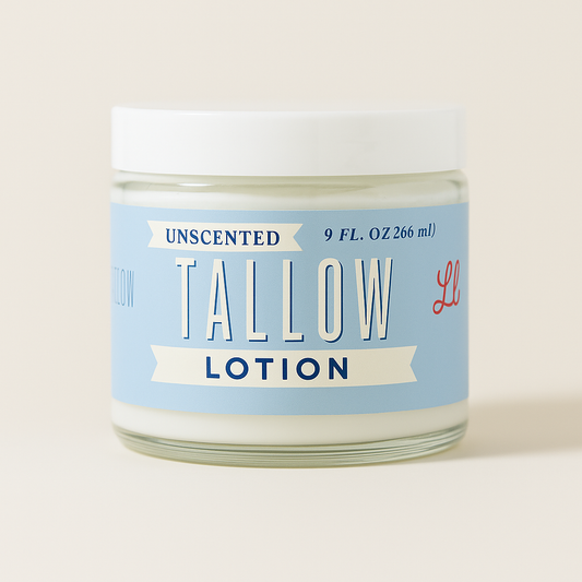 Unscented Tallow Lotion – Pure, Preservative-Free One Ingredient Moisturizer by Lady May Tallow Lady May Tallow