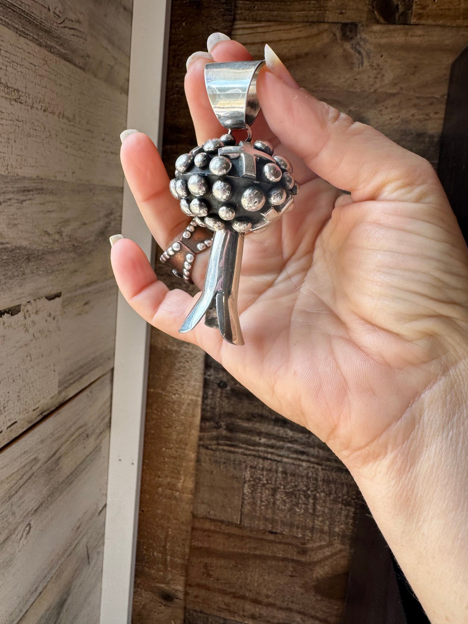 Giant Blossom Pendant – Sterling Silver – Native Made The Bijoux FAB Jewelry