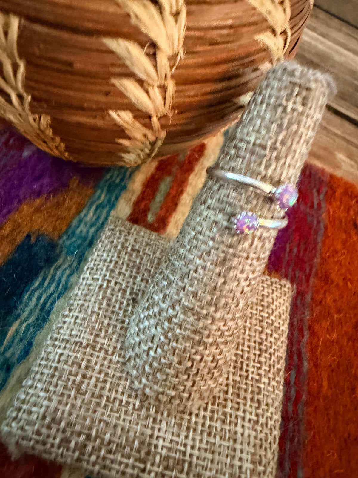 Handcrafted Purple Opal & Sterling Silver Adjustable Ring Nizhoni Traders LLC