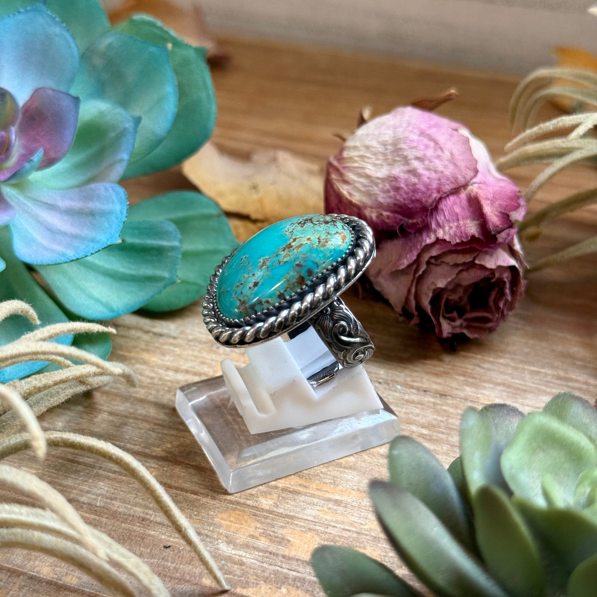 Mj Ring - Turquoise Free Form Adjustable Ring The Bijoux FAB Jewelry