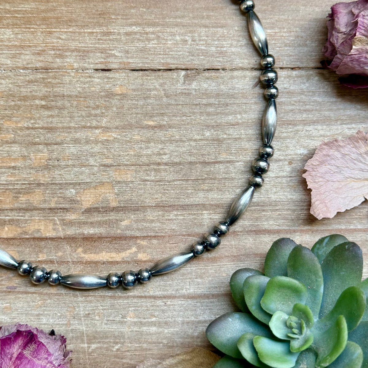 15” Torpedo Bead Necklace – Sterling Silver The Bijoux FAB Jewelry