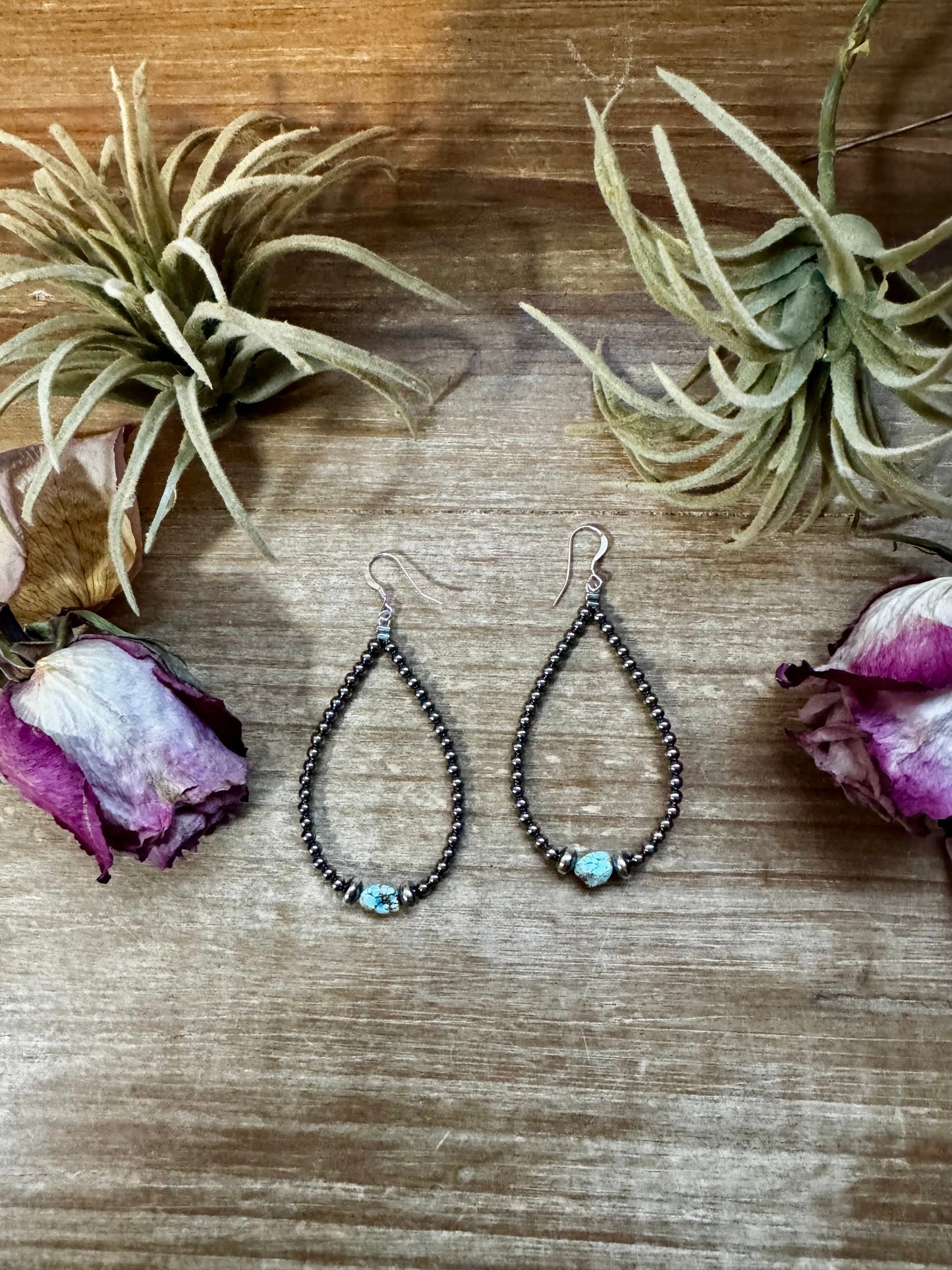 Golden Hill Turquoise Teardrop Earrings – Sterling Silver The Bijoux FAB Jewelry