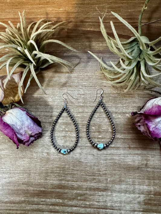Golden Hill Turquoise Teardrop Earrings – Sterling Silver The Bijoux FAB Jewelry
