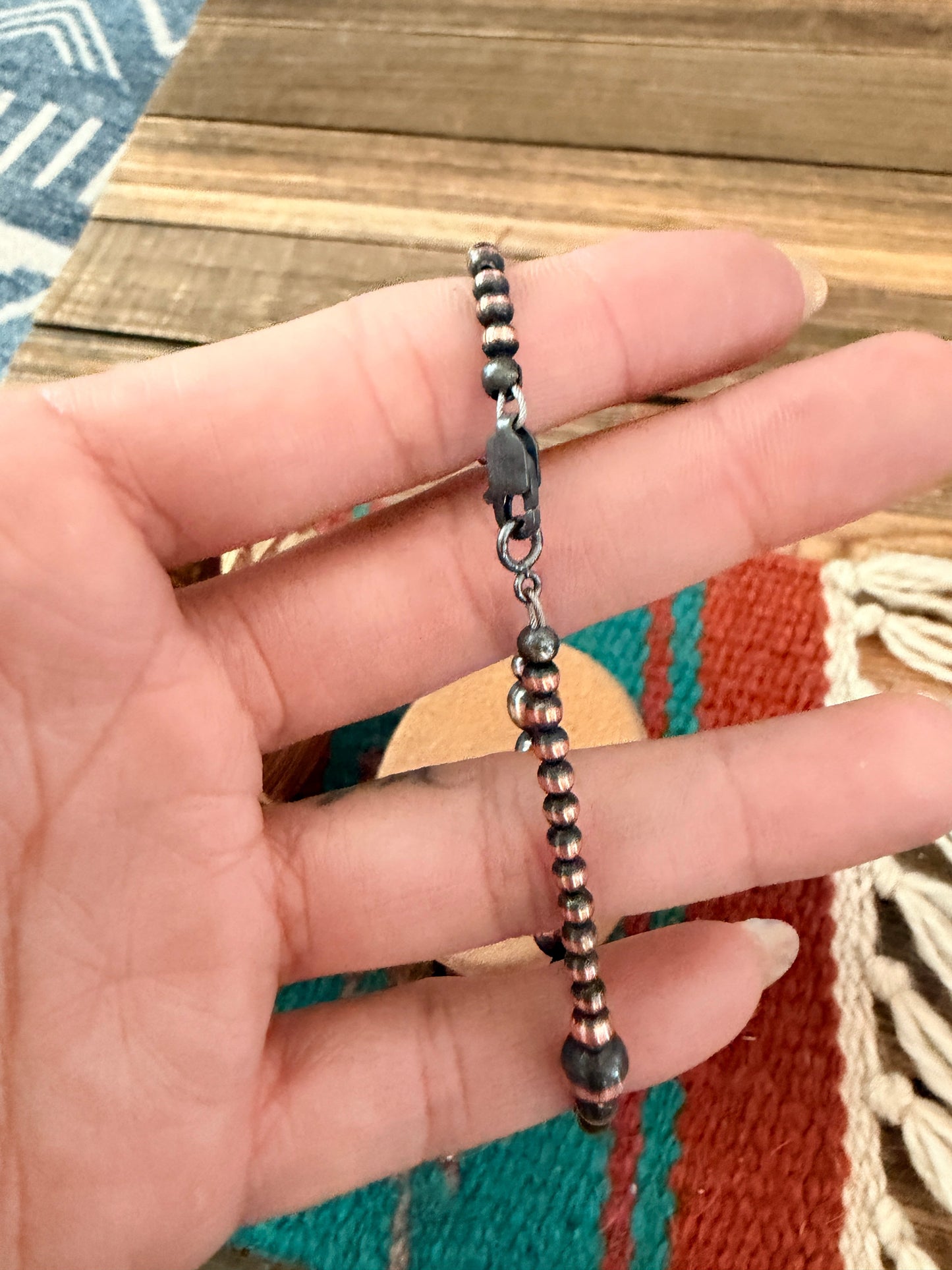 Handcrafted Copper Beaded Bracelet 7.5” Nizhoni Traders LLC