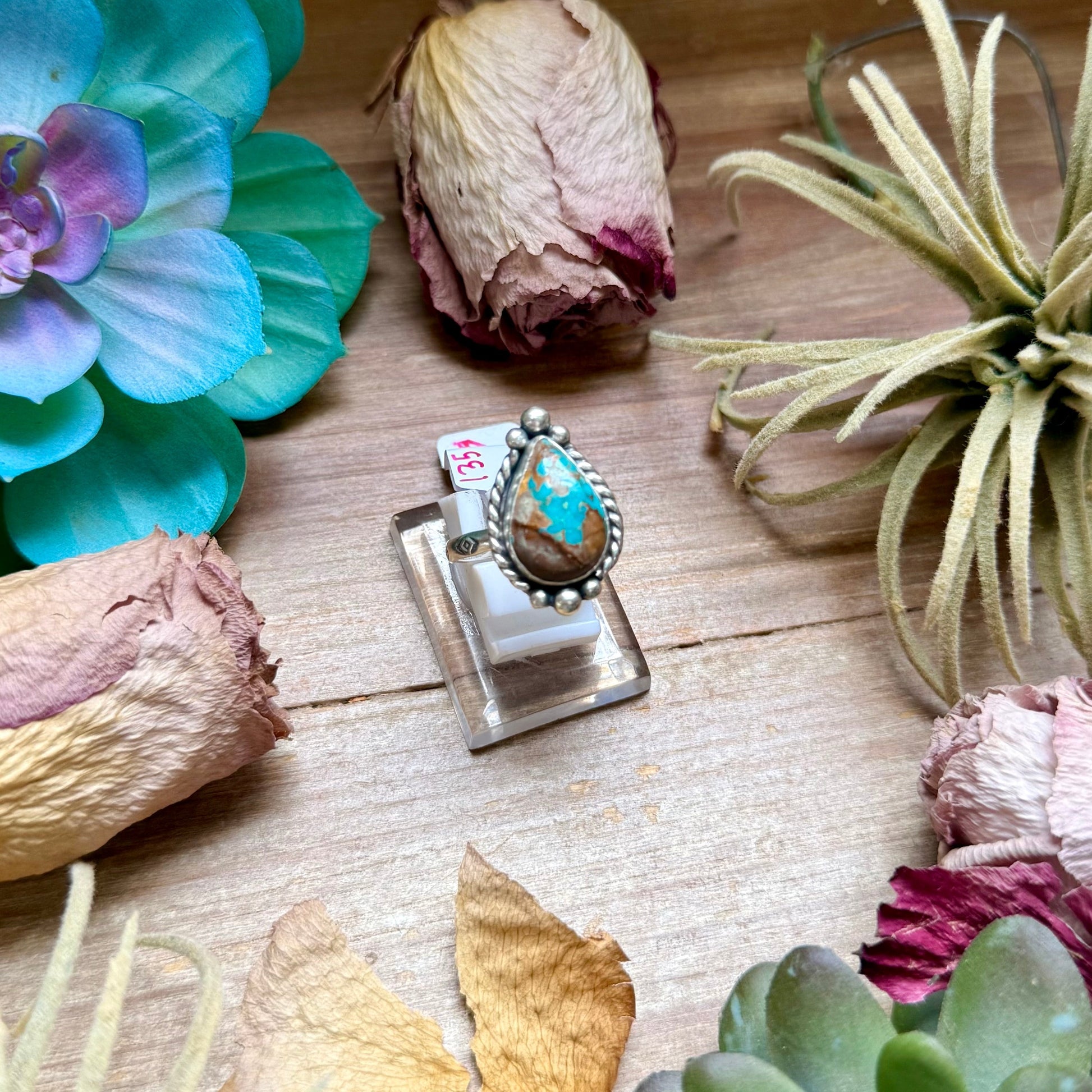 135 - Sterling Silver Easter Blue Turquoise Medicine Man Eye Stamped Stacking Ring by Jason Ogg The Bijoux FAB Jewelry