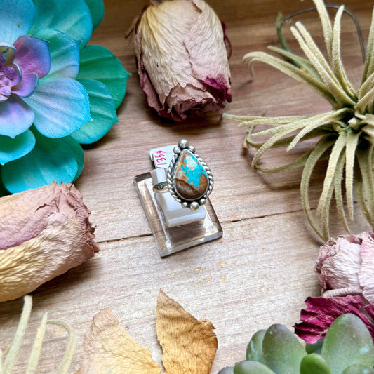 135 - Sterling Silver Easter Blue Turquoise Medicine Man Eye Stamped Stacking Ring by Jason Ogg The Bijoux FAB Jewelry