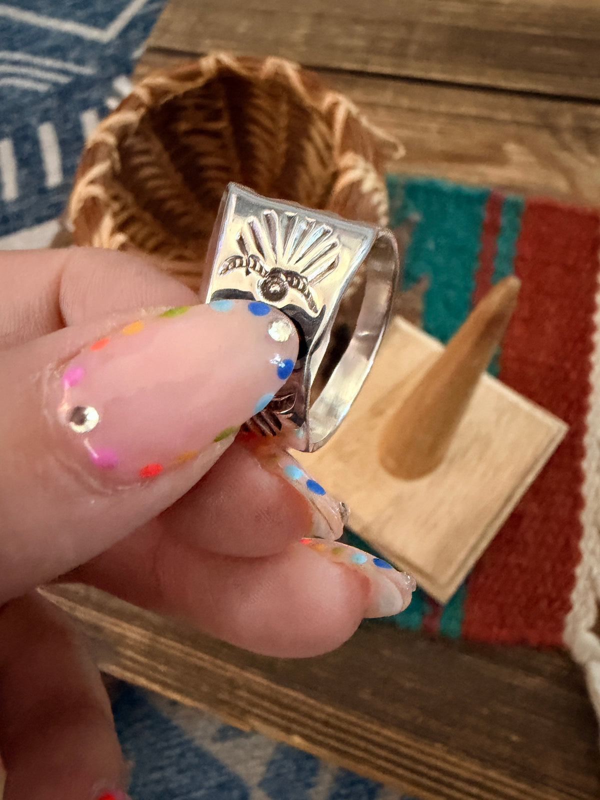 Handcrafted Sterling Silver Band Ring Nizhoni Traders LLC