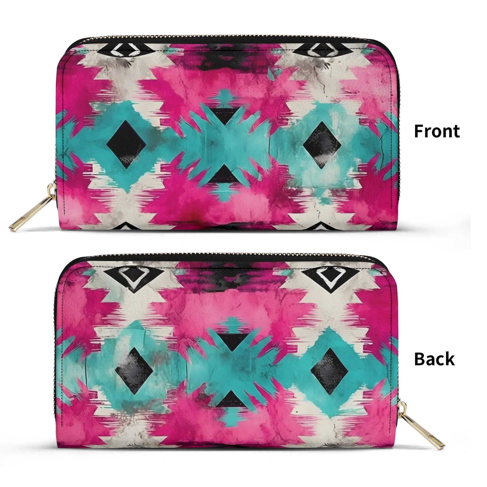 Aztec Turquoise & Pink PU Leather Wallet Sweetly Sunkissed