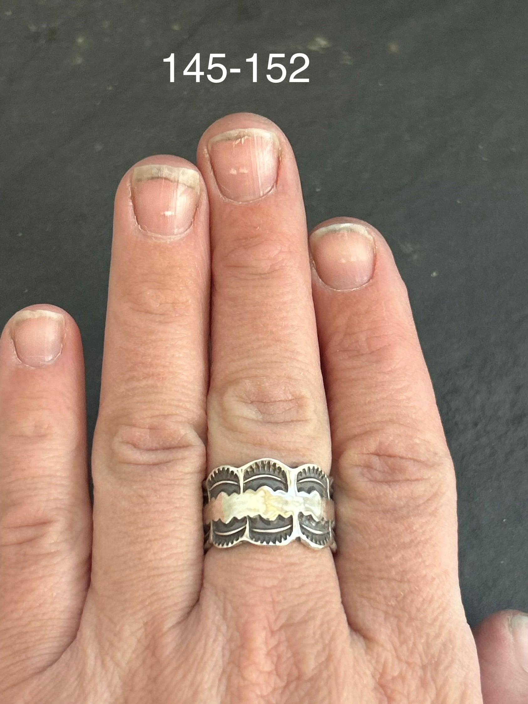 145-152 Sterling Silver Hand Milled Stamped Scalloped Edge Ring by Jason Ogg The Bijoux FAB Jewelry