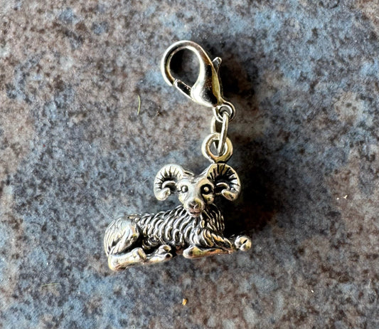 Handcrafted Sterling Silver Aries/ Ram Charm Nizhoni Traders LLC