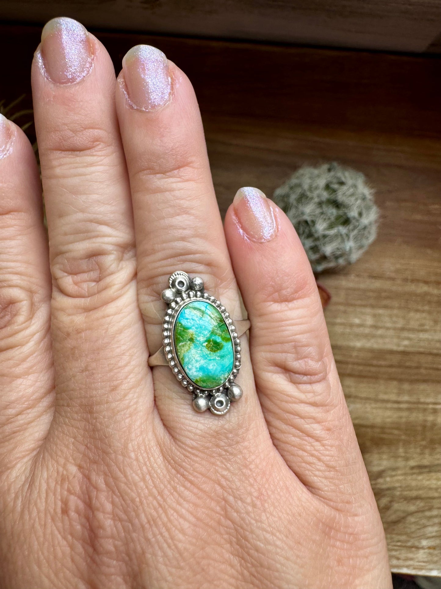 Ring- size 9 - Royston Turquoise & Sterling Silver The Bijoux FAB Jewelry
