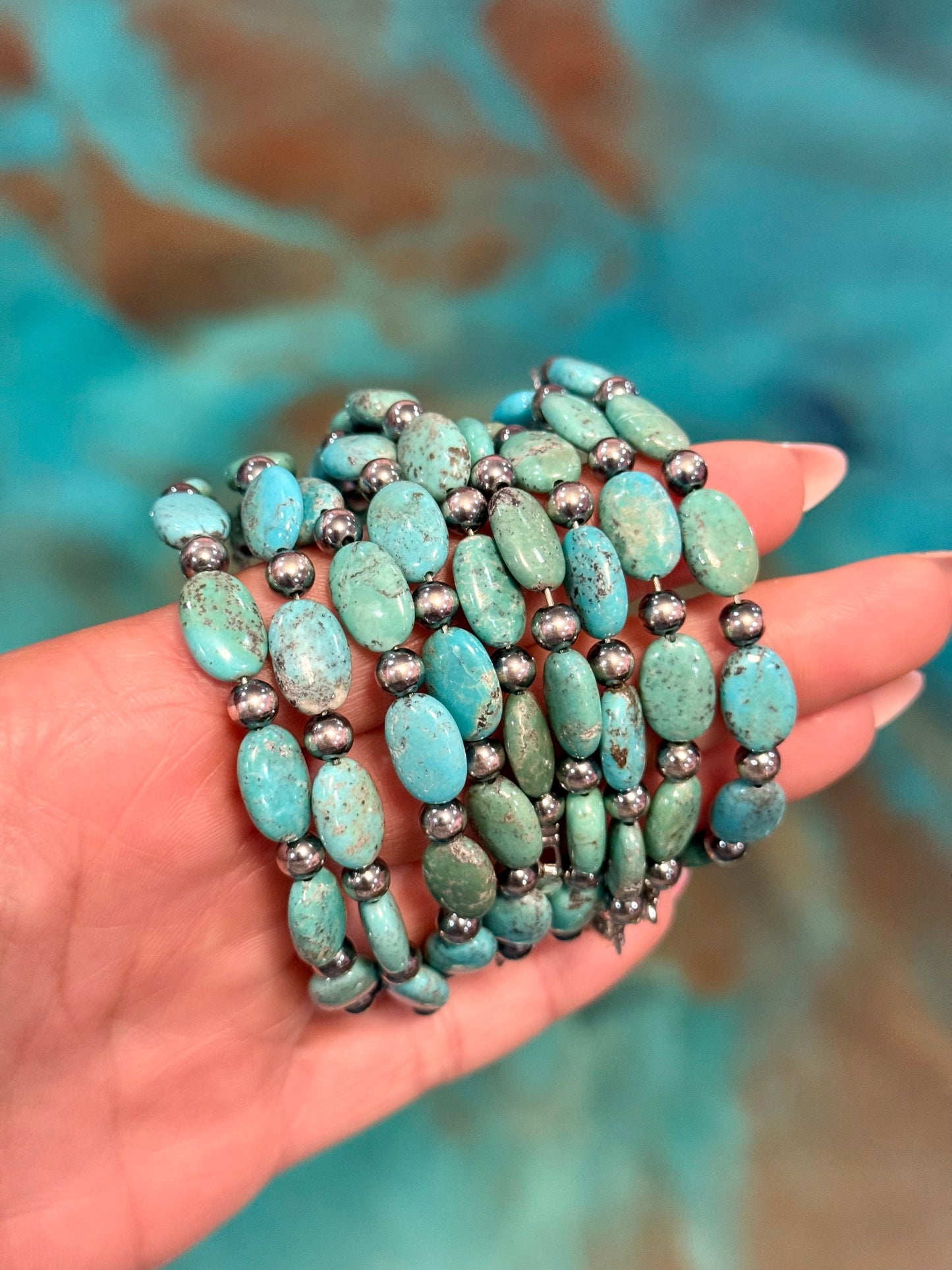 Blue Turquoise Bracelet – 6 1/4" – 5mm The Bijoux FAB Jewelry