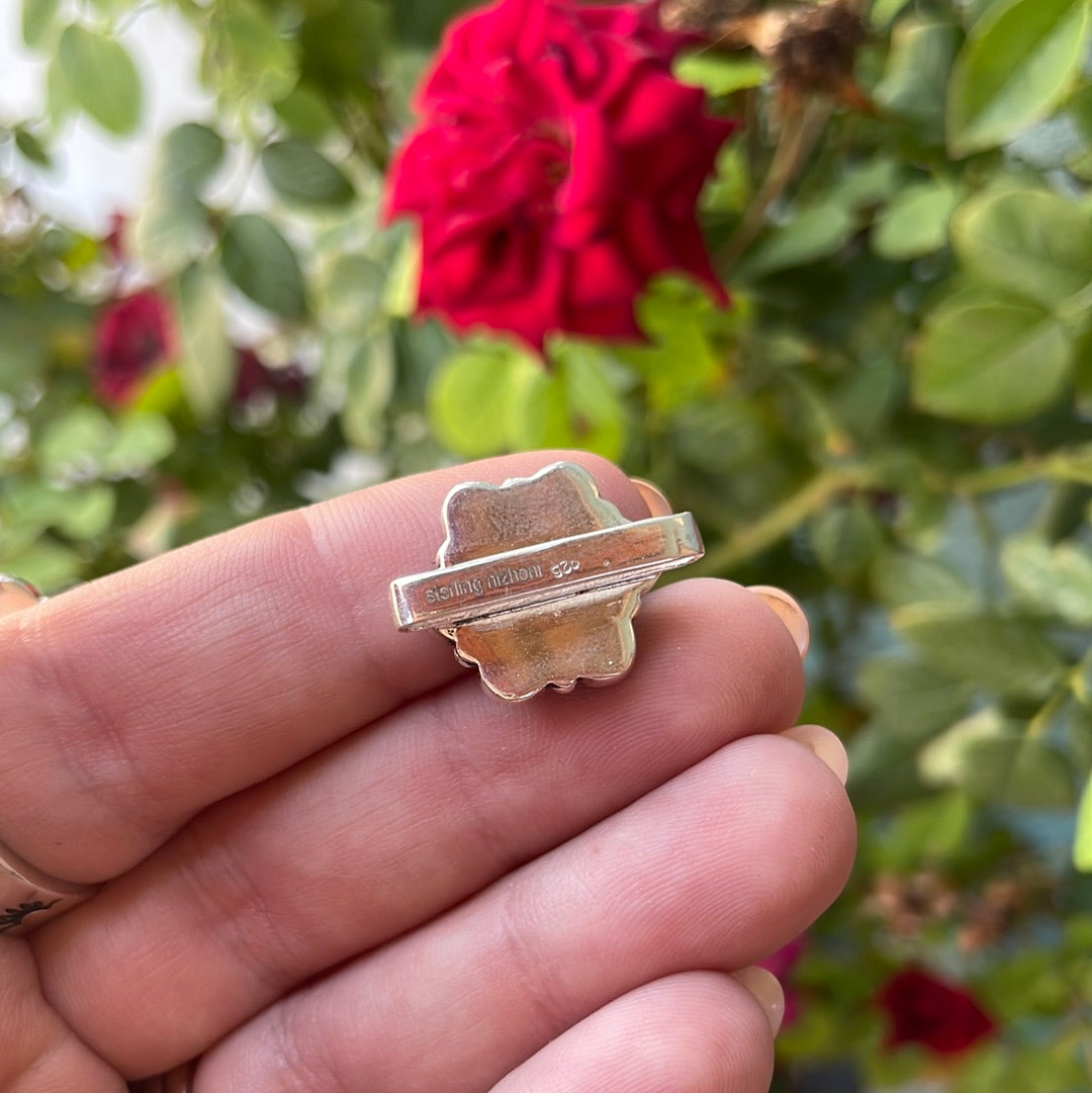 Nizhoni Turquoise & Sterling Silver Handmade Watch Charms rounded petals Nizhoni Traders LLC