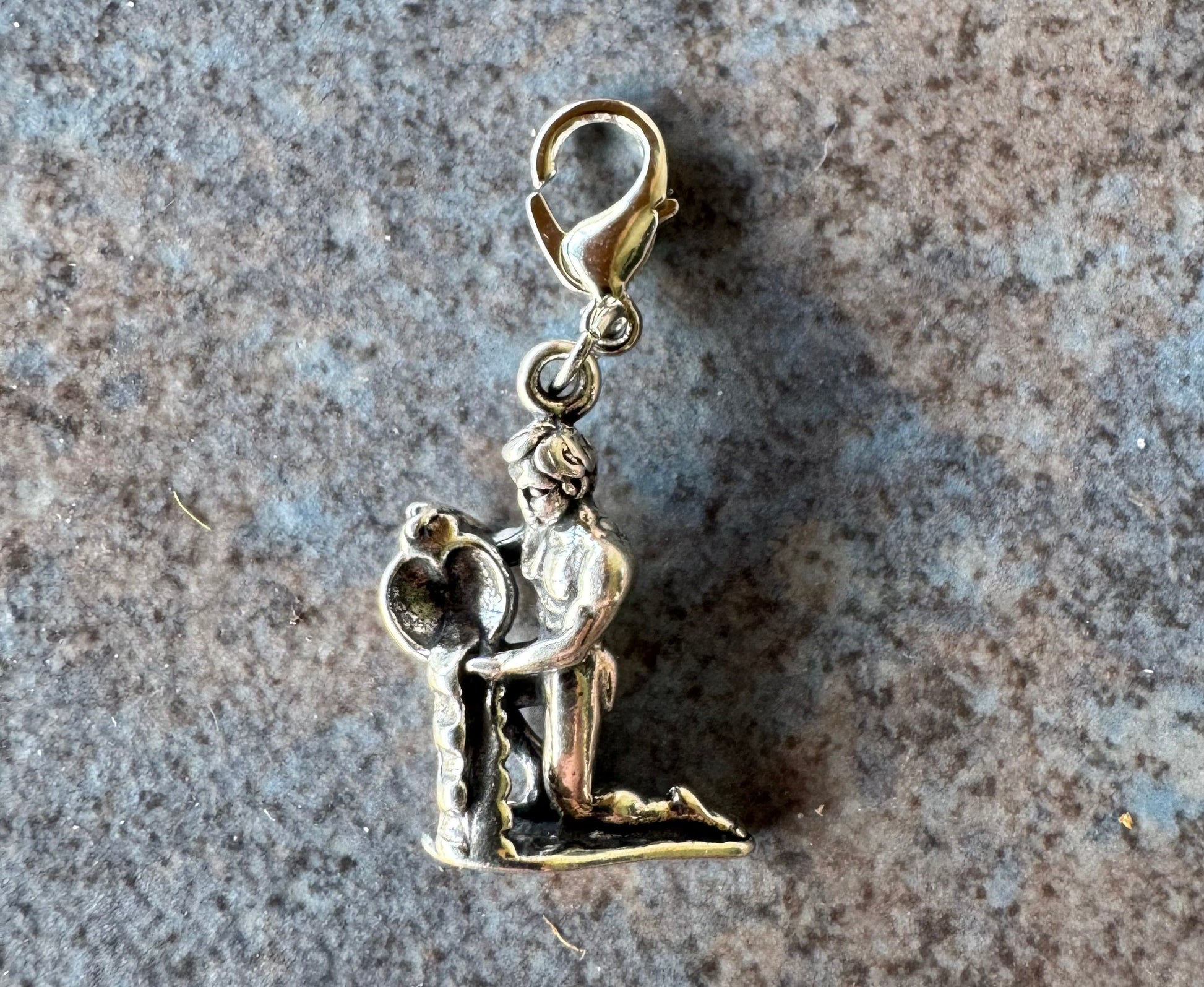 Handcrafted Sterling Silver Aquarius Charm Nizhoni Traders LLC