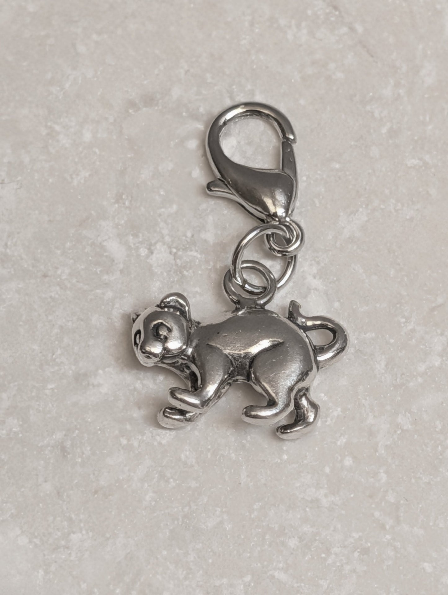 Handcrafted Sterling Silver Cat Charm Nizhoni Traders LLC