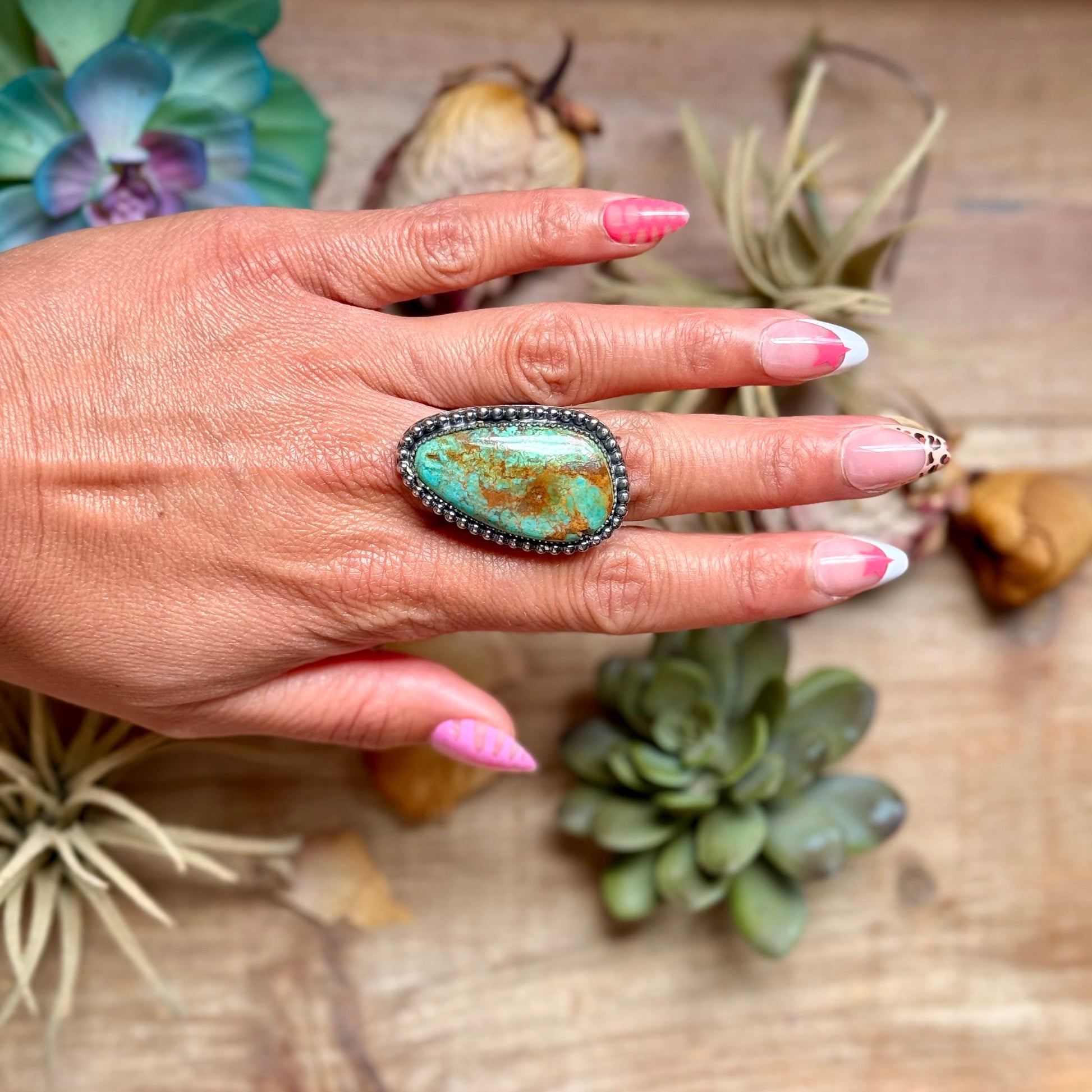 MJ Freeform Turquoise Ring – Sterling Silver The Bijoux FAB Jewelry
