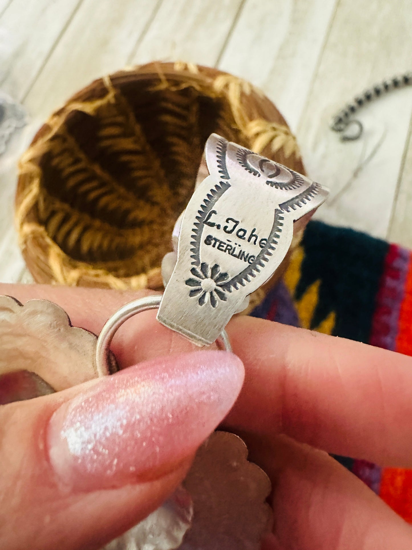 Handcrafted Sterling Silver Heart Concho Pendant by Leander Tahe Nizhoni Traders LLC