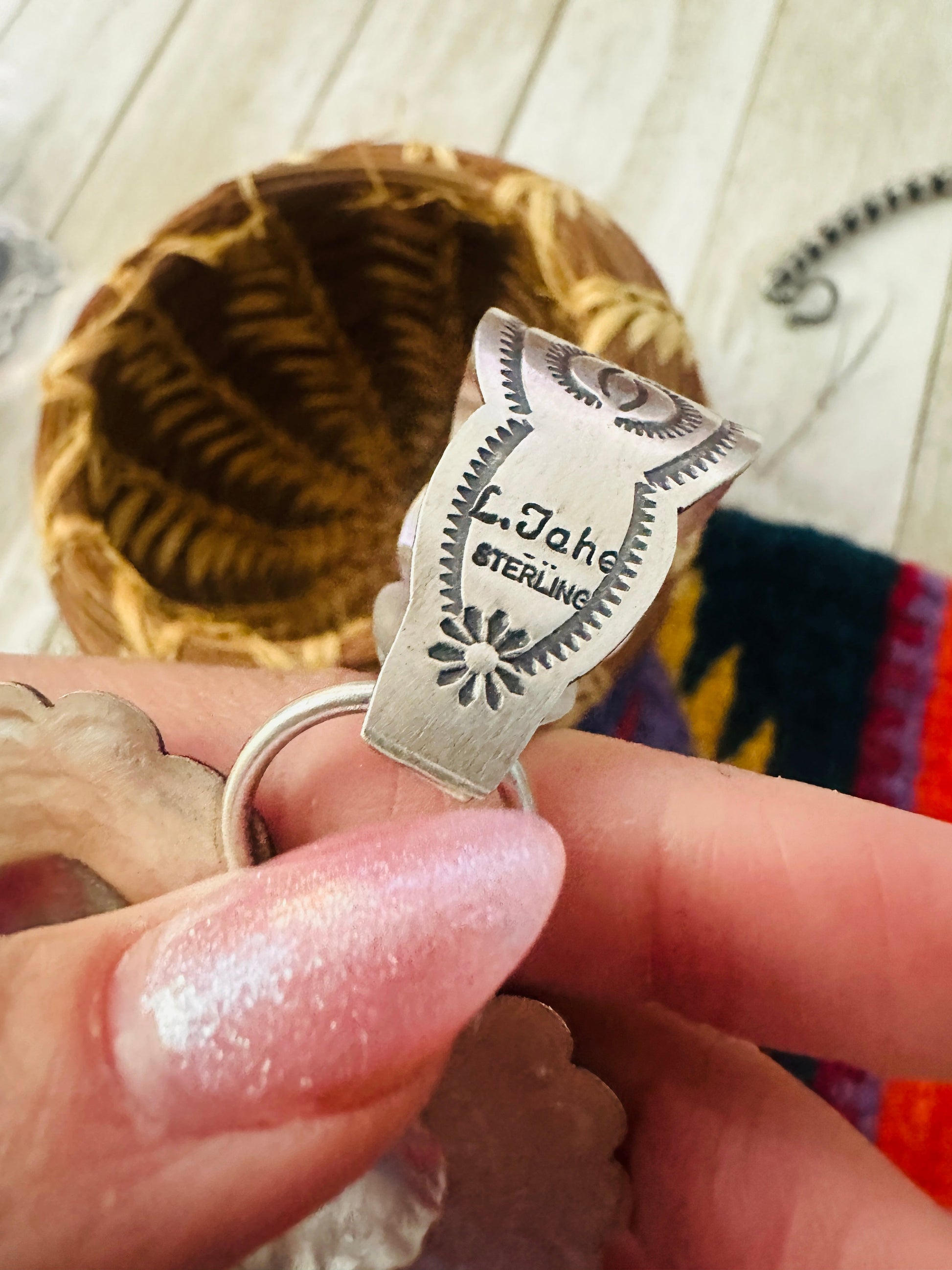 Handcrafted Sterling Silver Heart Concho Pendant by Leander Tahe Nizhoni Traders LLC