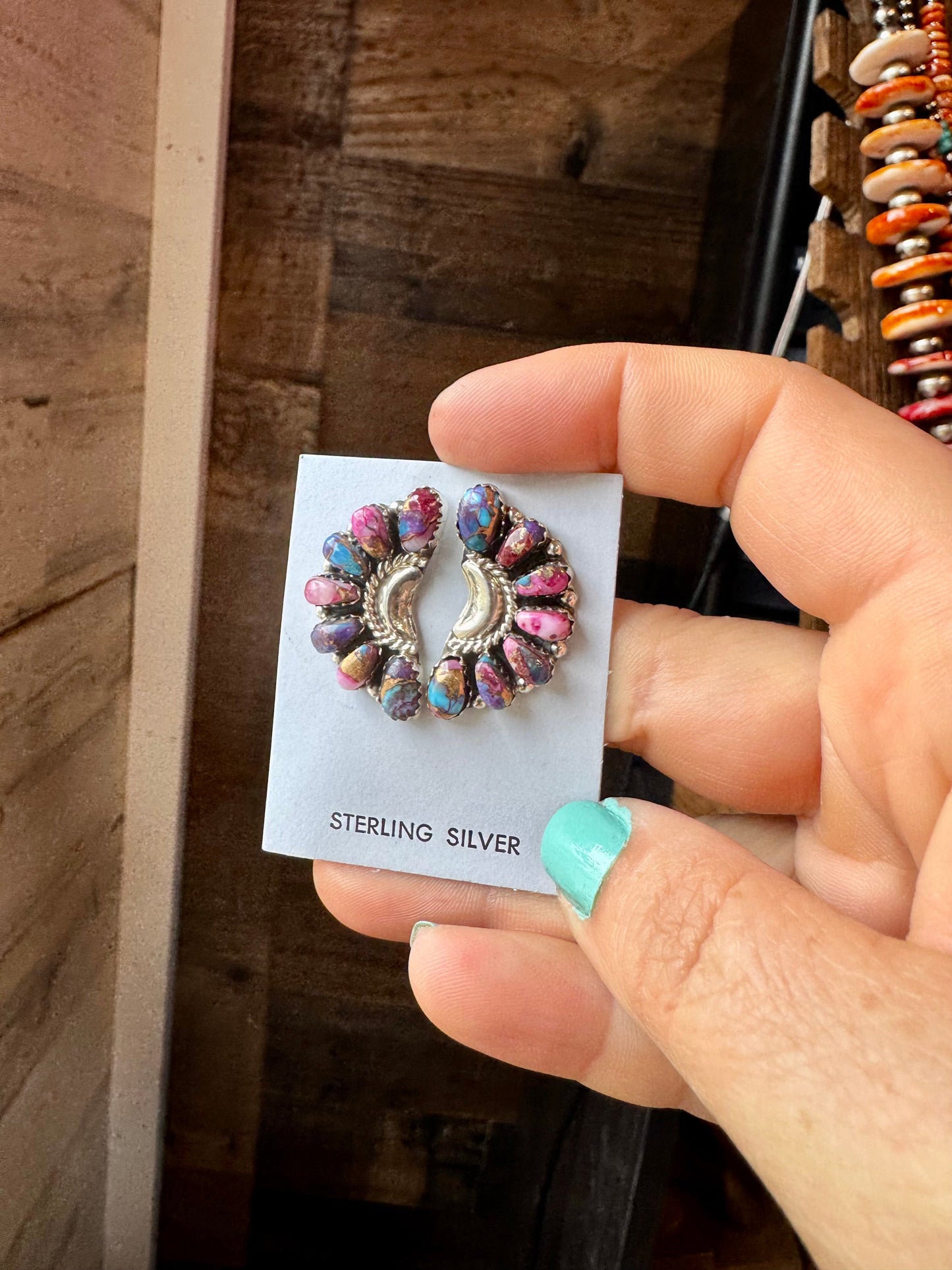 Half Cluster Earrings – Pink Dahlia & Sterling Silver The Bijoux FAB Jewelry