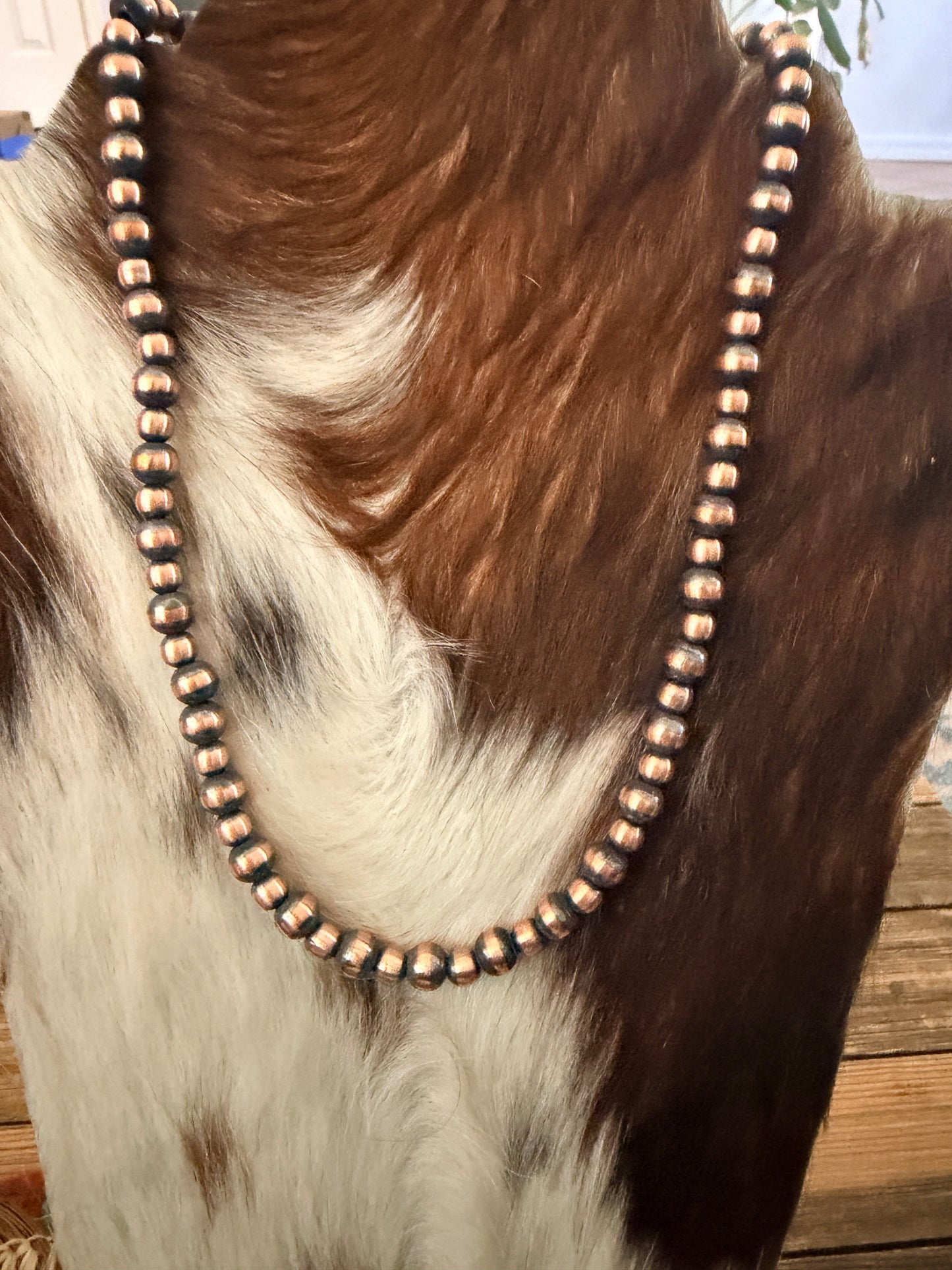Handcrafted 6-8mm Copper Beaded Necklace Nizhoni Traders LLC