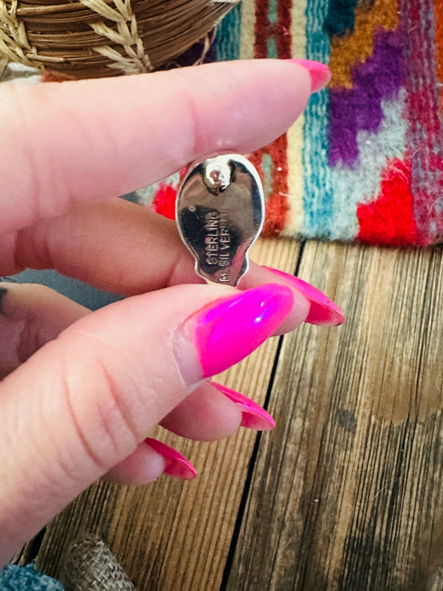 Handcrafted Turquoise & Sterling Silver Post Earrings Nizhoni Traders LLC