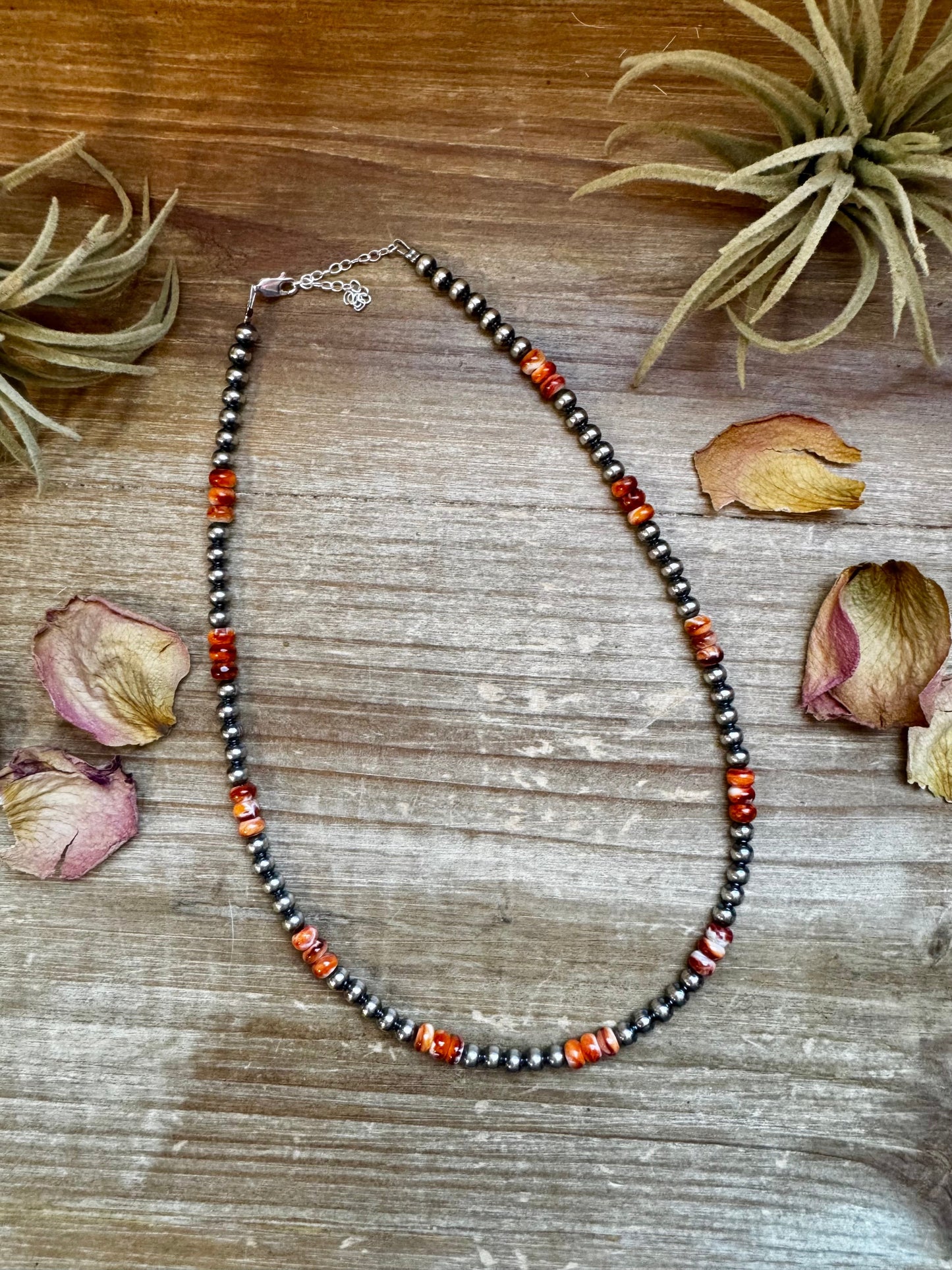 18-Inch Sterling Silver Pearl Necklace with Spiny Oyster (5mm) The Bijoux FAB Jewelry