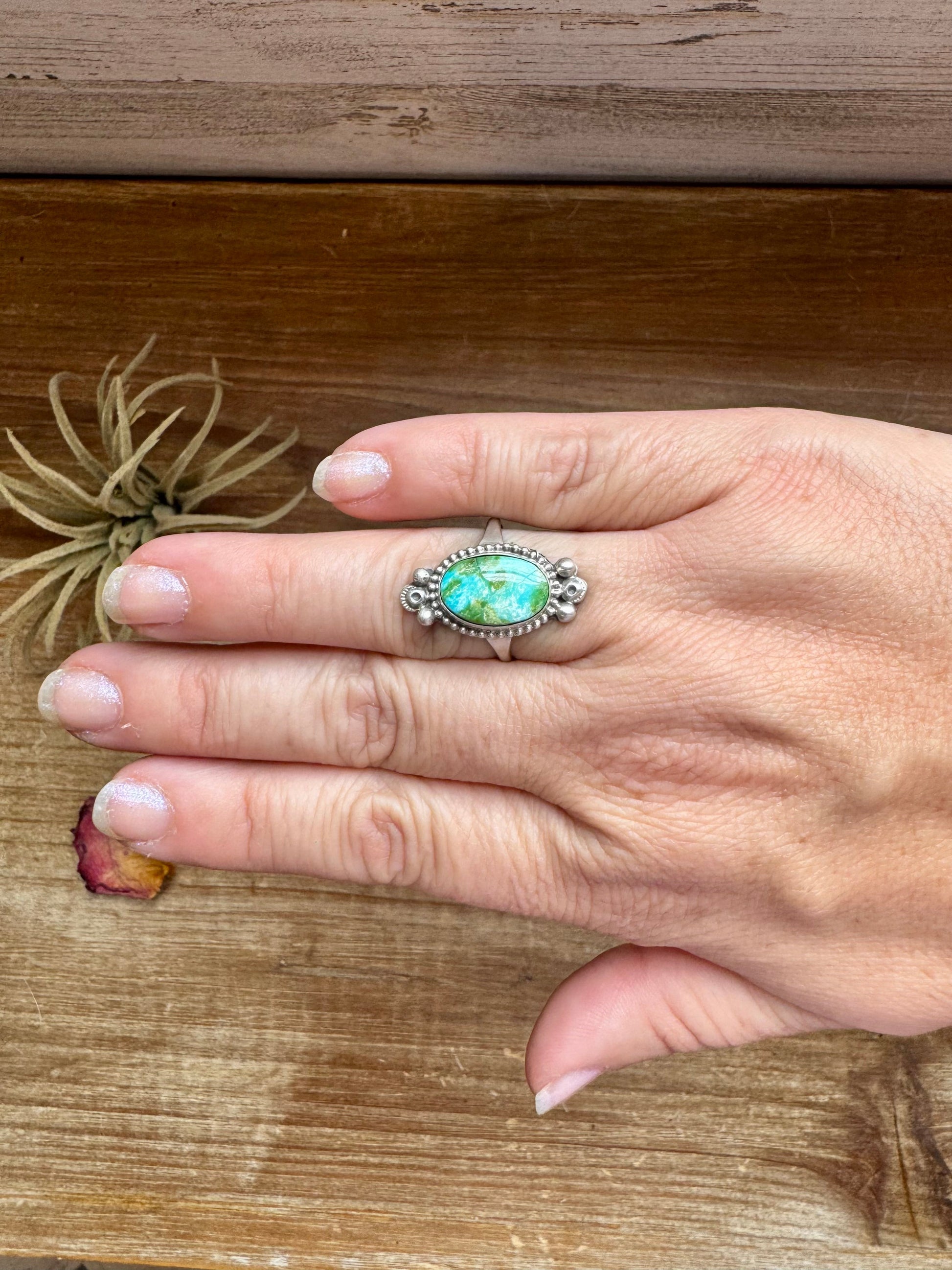 Ring- size 9 - Royston Turquoise & Sterling Silver The Bijoux FAB Jewelry