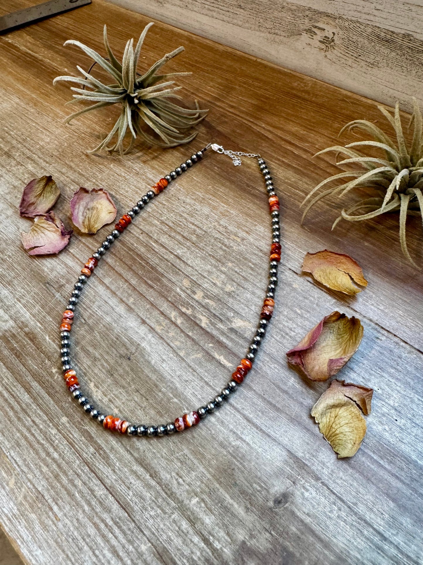 18-Inch Sterling Silver Pearl Necklace with Spiny Oyster (5mm) The Bijoux FAB Jewelry