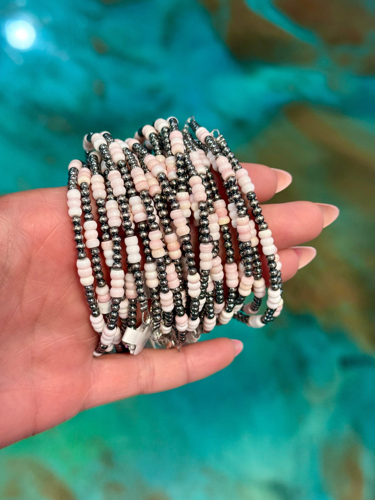 Pink Conch & Sterling Silver Bracelet – 6 1/4"  – 3mm The Bijoux FAB Jewelry