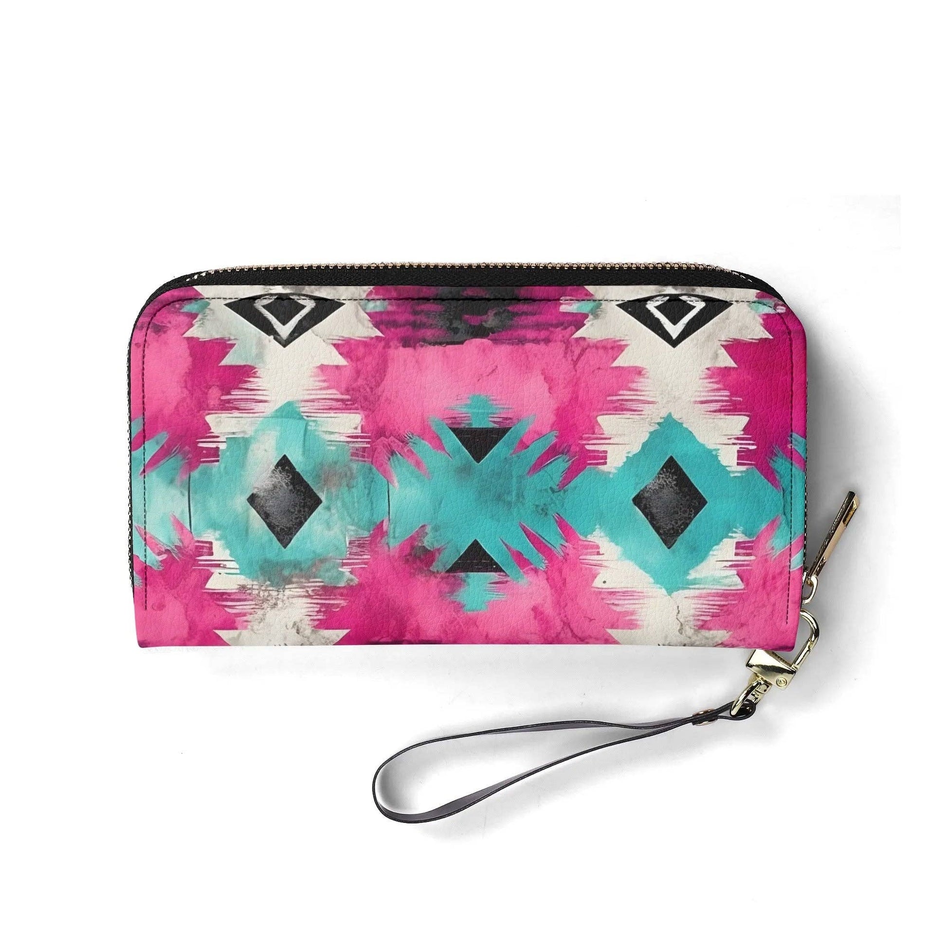 Aztec Turquoise & Pink PU Leather Wallet Sweetly Sunkissed