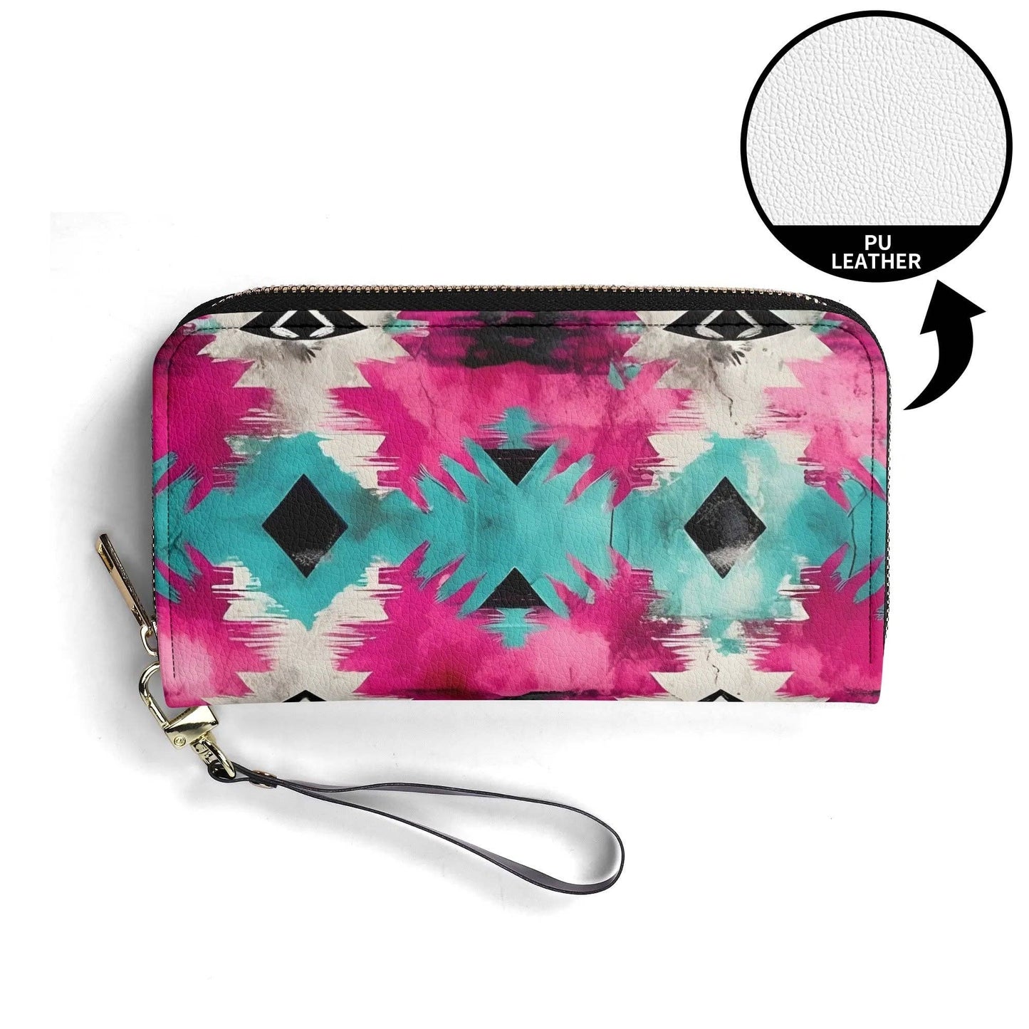 Aztec Turquoise & Pink PU Leather Wallet Sweetly Sunkissed