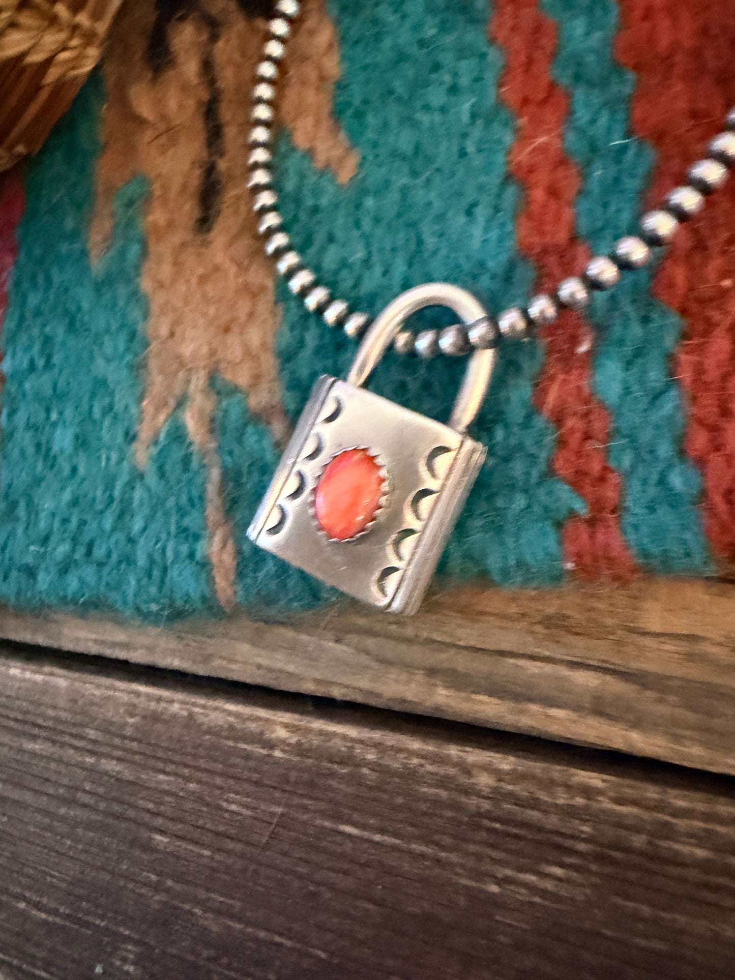 Handcrafted Sterling Silver & Spiny Oyster Locket Pendant Nizhoni Traders LLC
