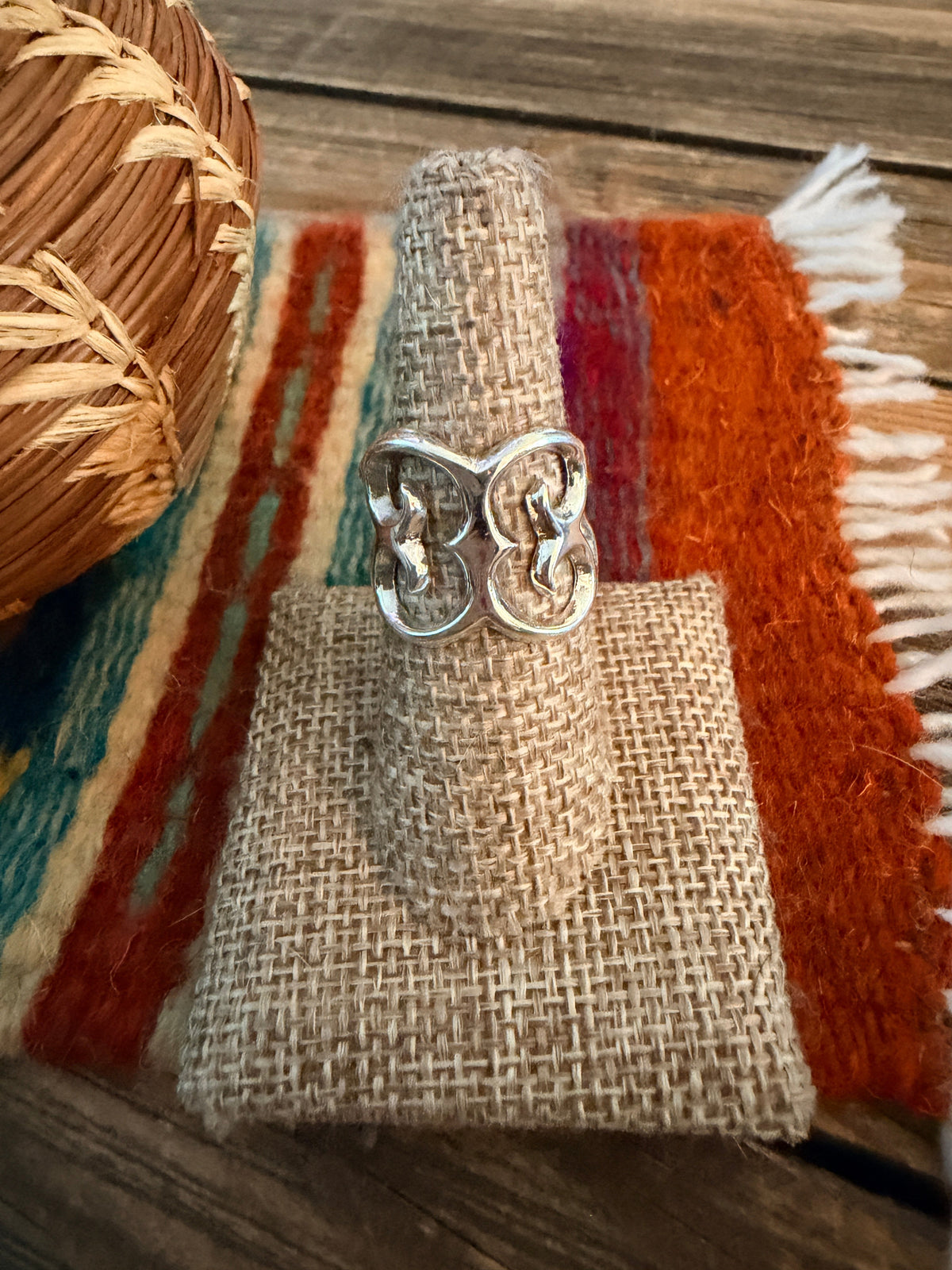 Handcrafted Sterling Silver Band Ring Size 8 by Francis L. Begay Nizhoni Traders LLC