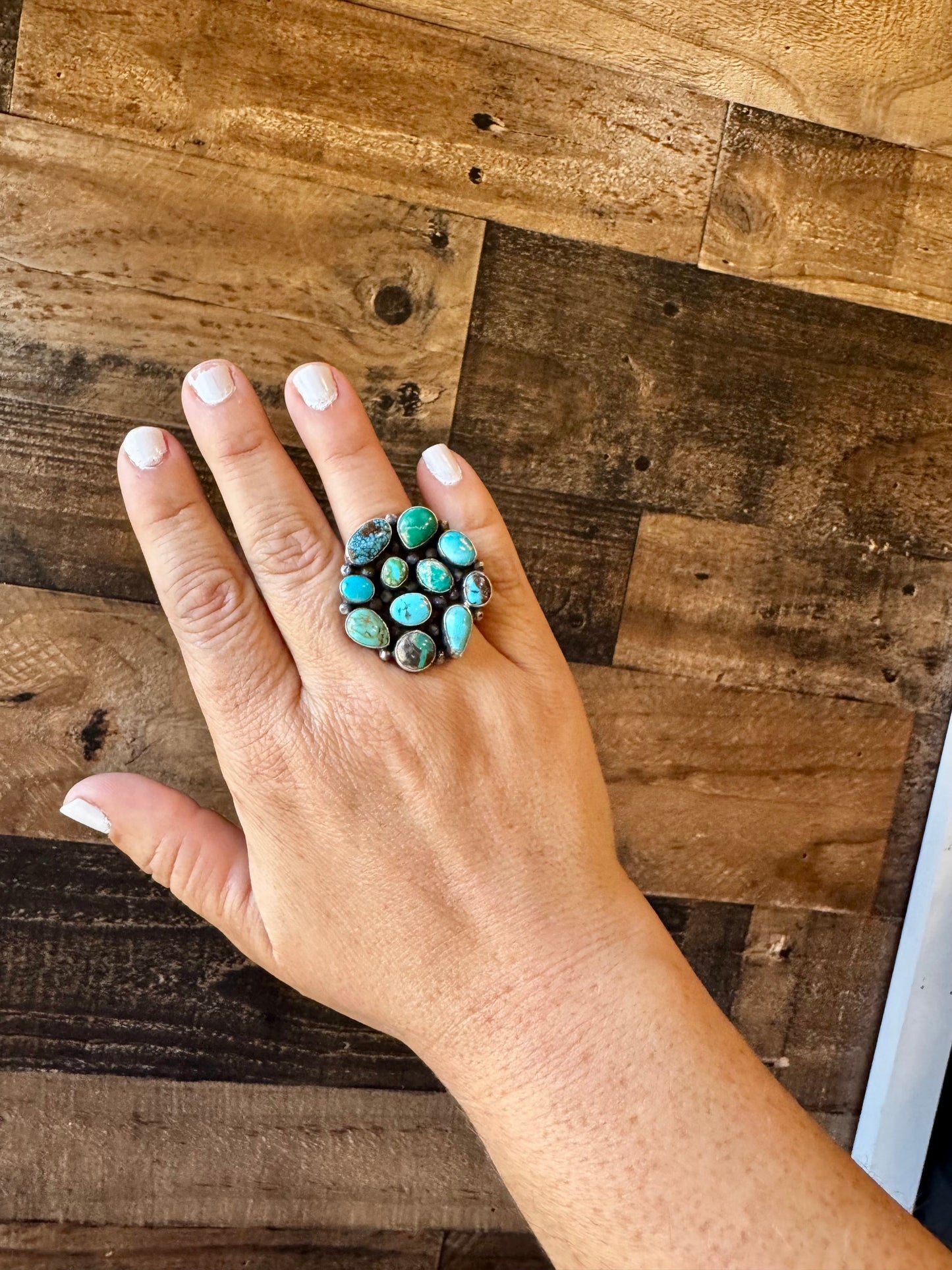 Round ring- size 6.5 - Sonoran Gold turquoise ring and sterling silver The Bijoux FAB Jewelry