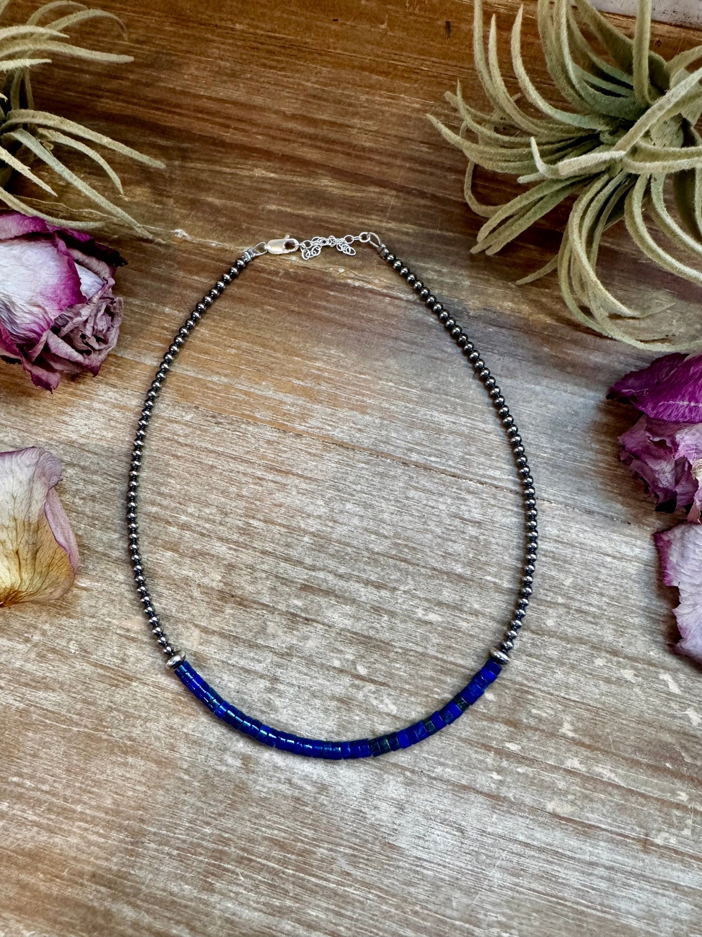 Lapis & Sterling Silver Pearl Choker The Bijoux FAB Jewelry