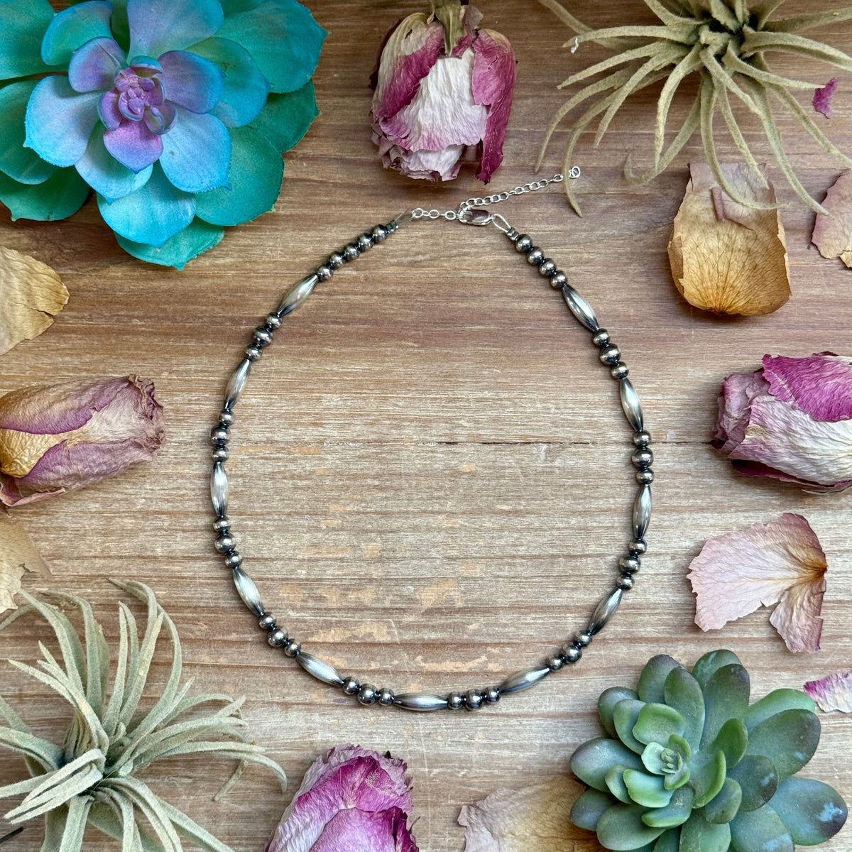 15” Torpedo Bead Necklace – Sterling Silver The Bijoux FAB Jewelry