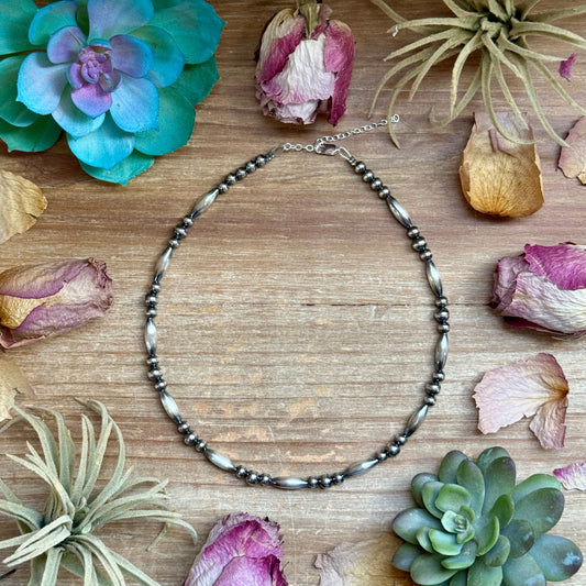 15” Torpedo Bead Necklace – Sterling Silver The Bijoux FAB Jewelry