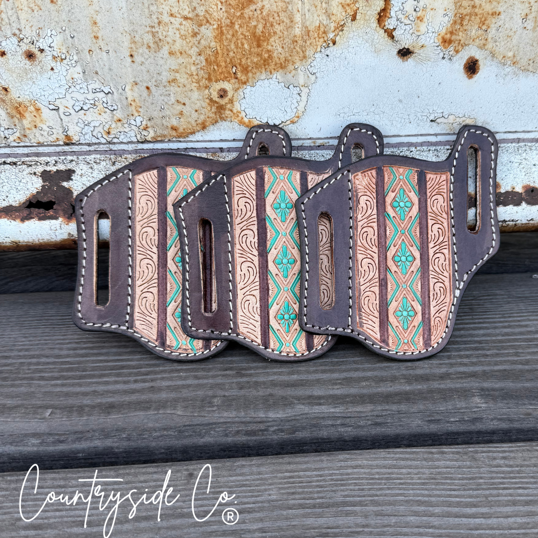Aztec Tooled Leather Knife Sheath Countryside Co.