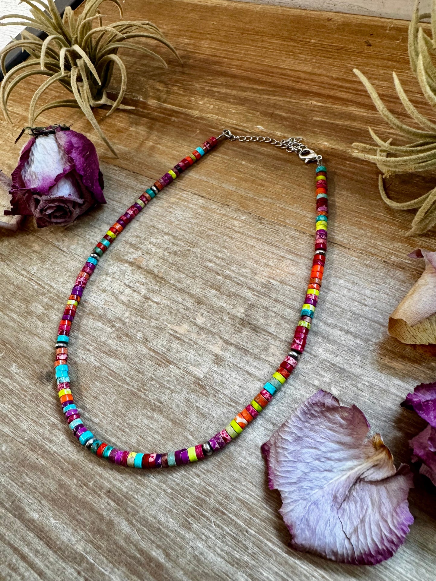 Magnesite Heishi Choker – Sterling Silver Pearls The Bijoux FAB Jewelry