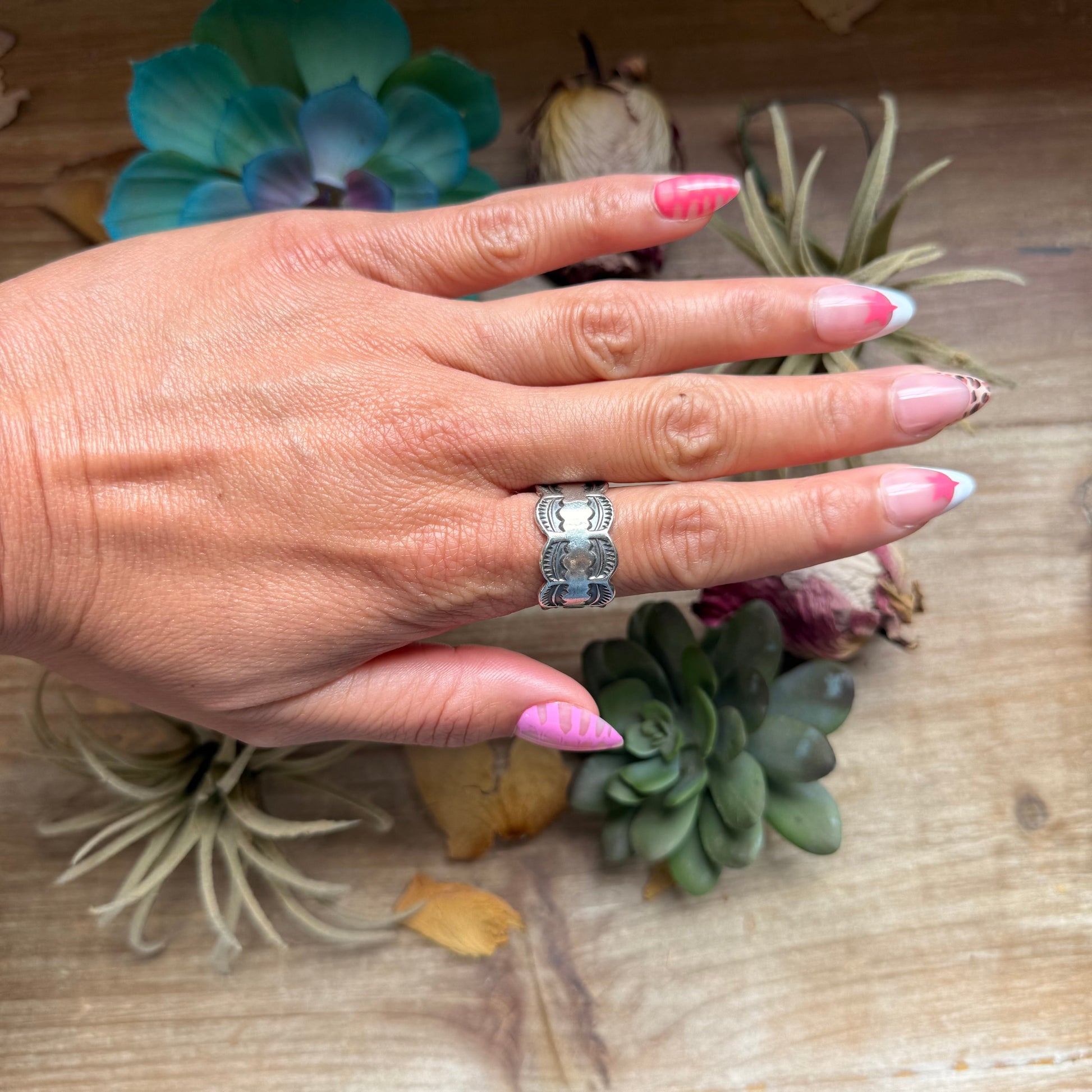 145-152 Sterling Silver Hand Milled Stamped Scalloped Edge Ring by Jason Ogg The Bijoux FAB Jewelry
