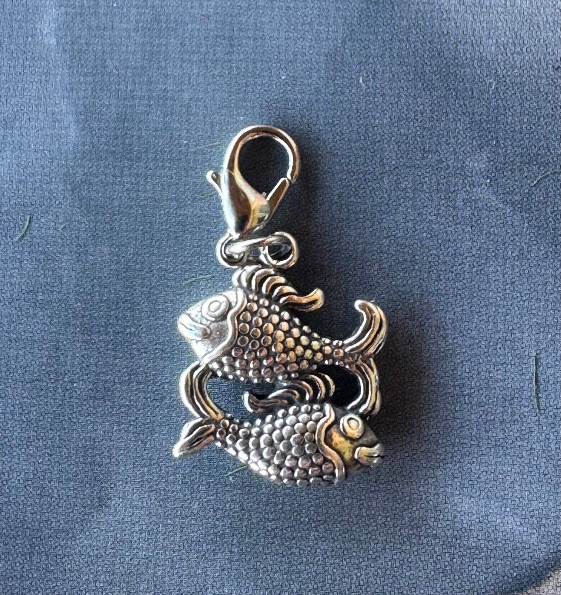 Handcrafted Sterling Silver Pisces/ 2 Fish Charm Nizhoni Traders LLC