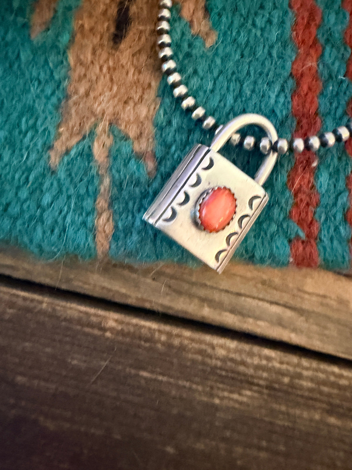 Handcrafted Sterling Silver & Spiny Oyster Locket Pendant Nizhoni Traders LLC