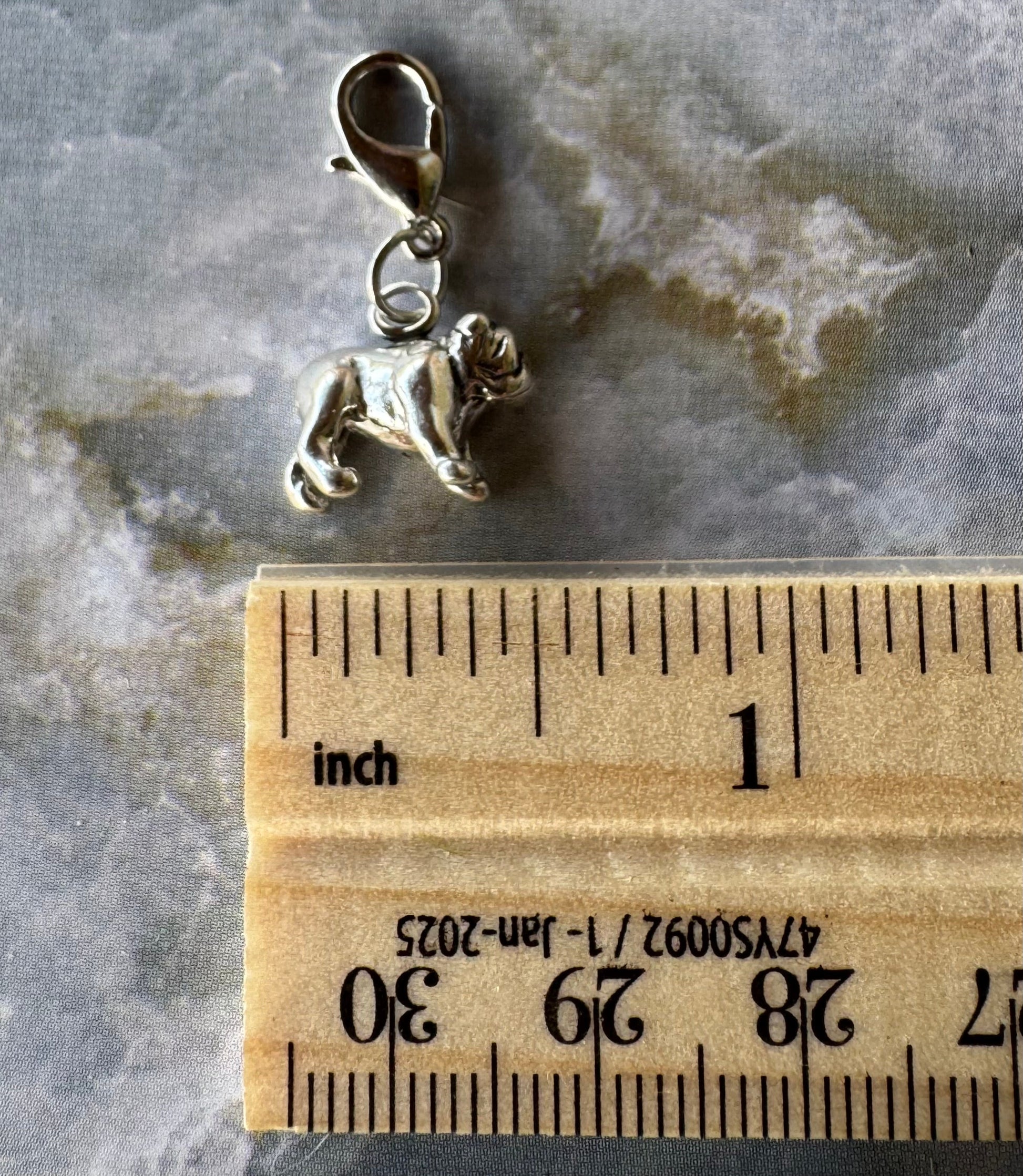 Handcrafted Sterling Silver Bulldog Charm Nizhoni Traders LLC