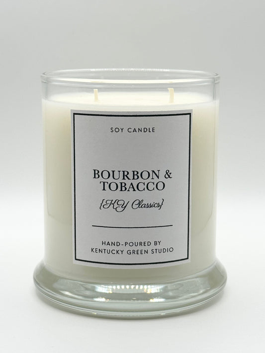 Bourbon & Tobacco Soy Candle Kentucky Green Studio