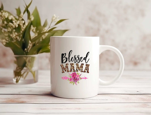 Blessed Mamma Animal Print 15oz Mug CedarHill Country Market