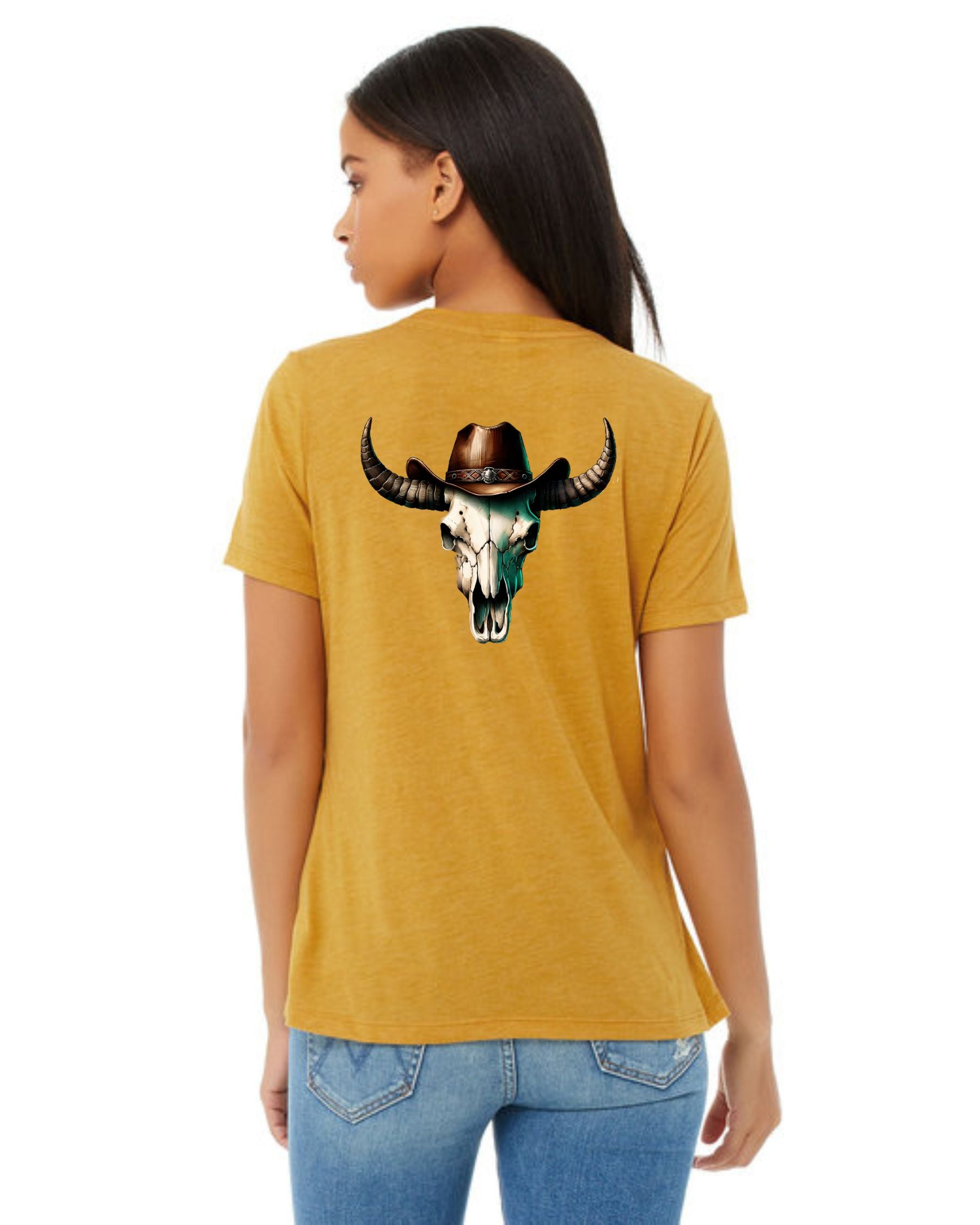 Cowboy Bull Skull Western Graphic TShirt CedarHill Country Market