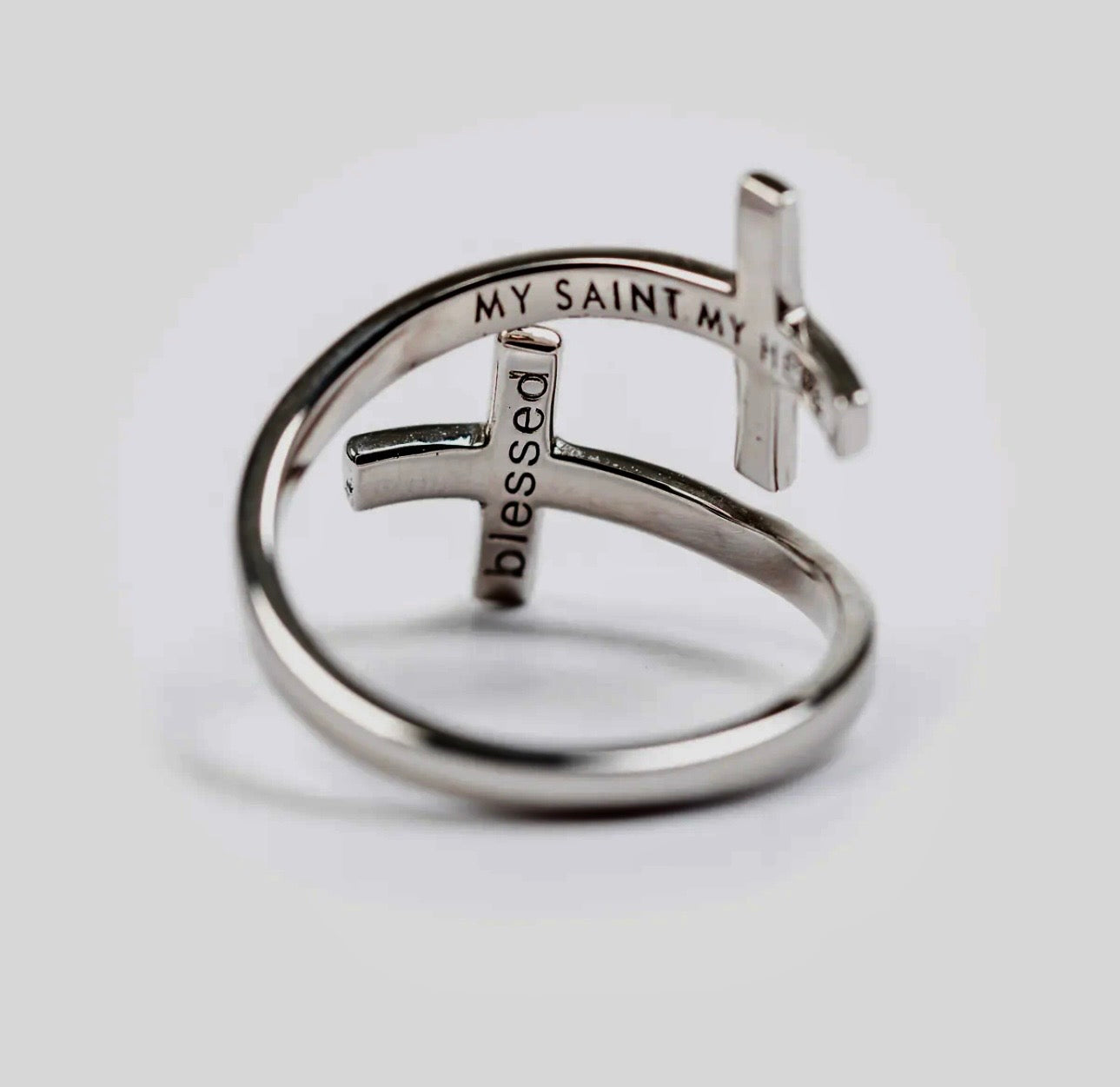 Pillar of Faith Sterling Silver Ring- Diamonds- Adjustable Nizhoni Traders LLC