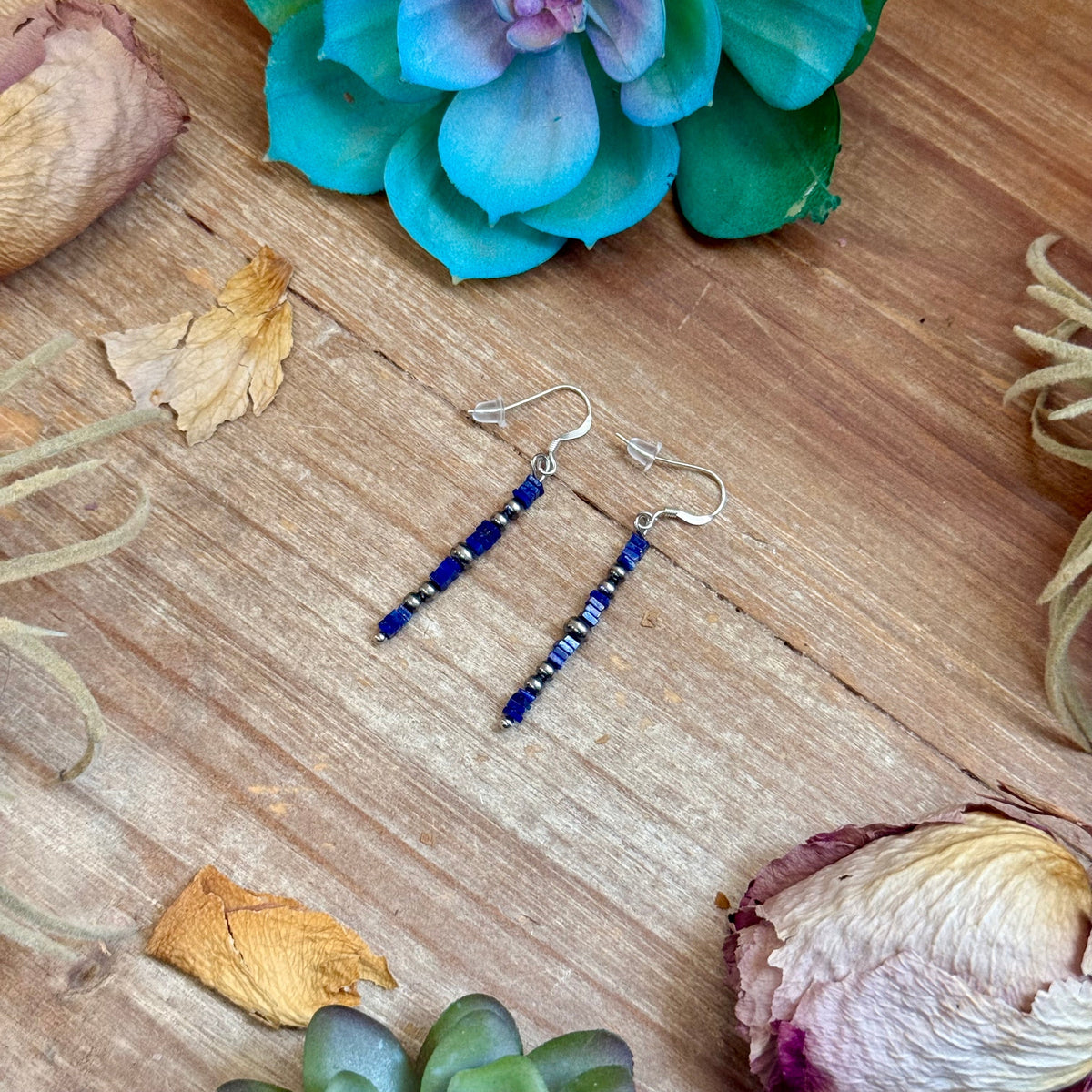 Blue Lapis Cube Dangle Earrings The Bijoux FAB Jewelry