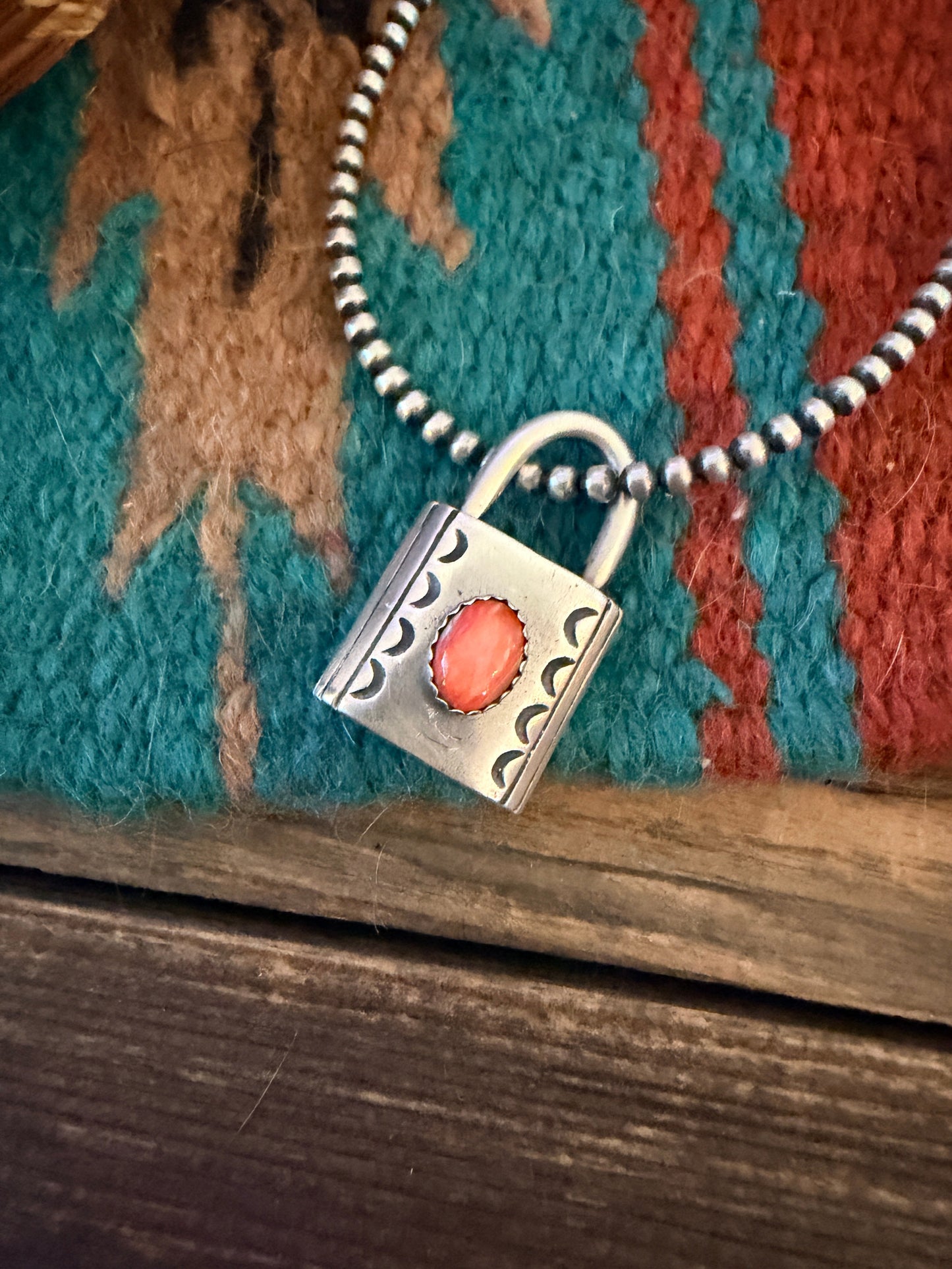 Handcrafted Sterling Silver & Spiny Oyster Locket Pendant Nizhoni Traders LLC